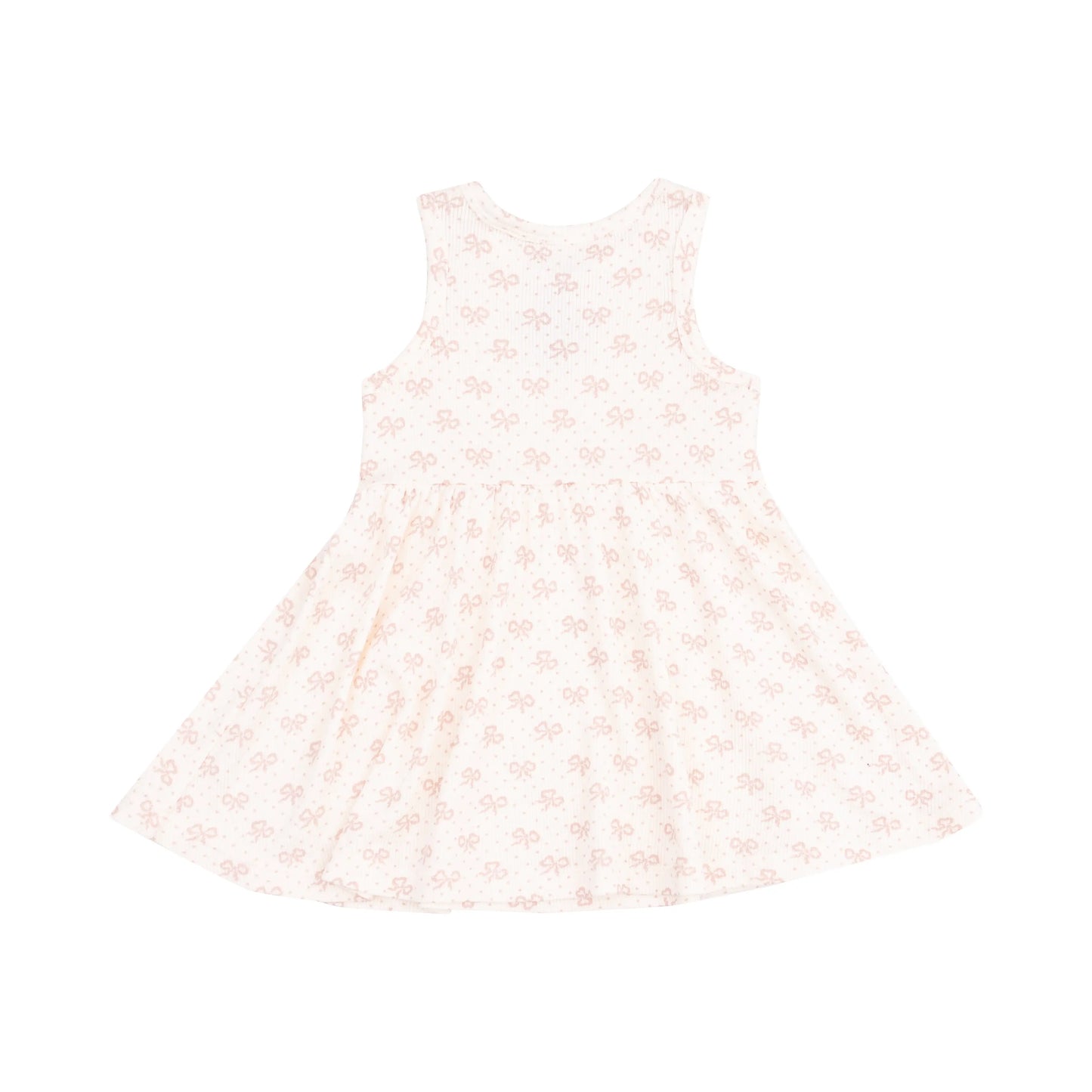 Tank Dress and Bloomer Set for Toddler Girls Vintage Mini Bows 2T to 4T.