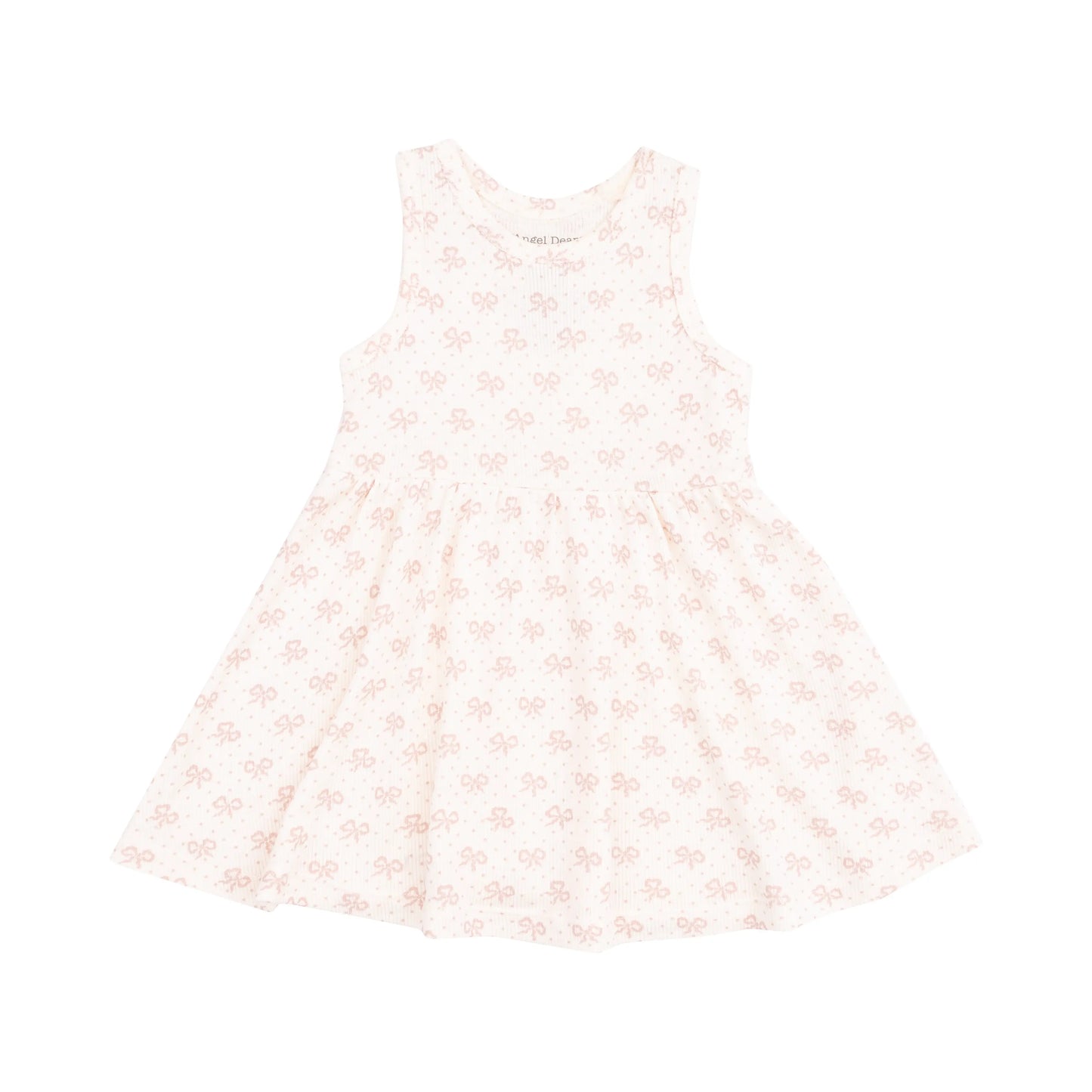 Tank Dress and Bloomer Set for Toddler Girls Vintage Mini Bows 2T to 4T.
