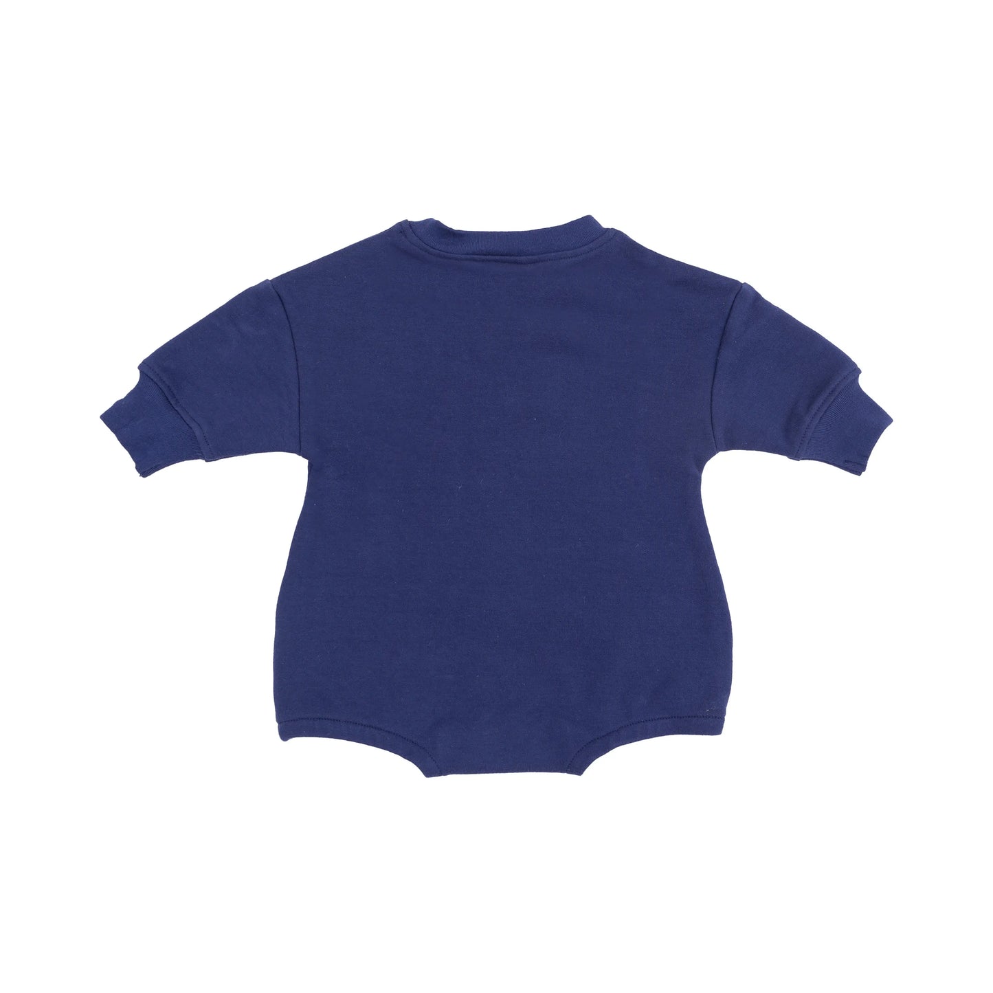 French Terry Sweatshirt Bubble With Chenille Patch Bubbly Whale Blue.