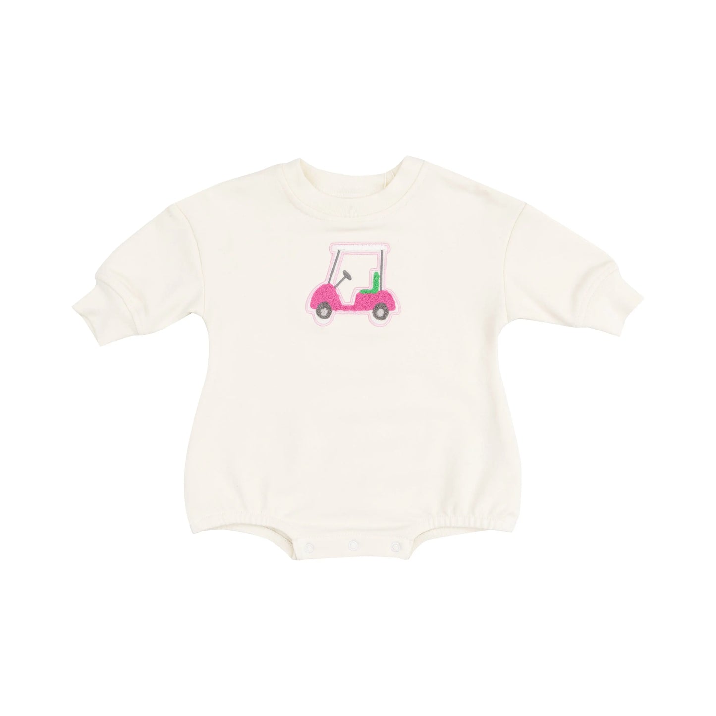 French Terry Golf Cart Applique Sweatshirt Bubble for Kids.