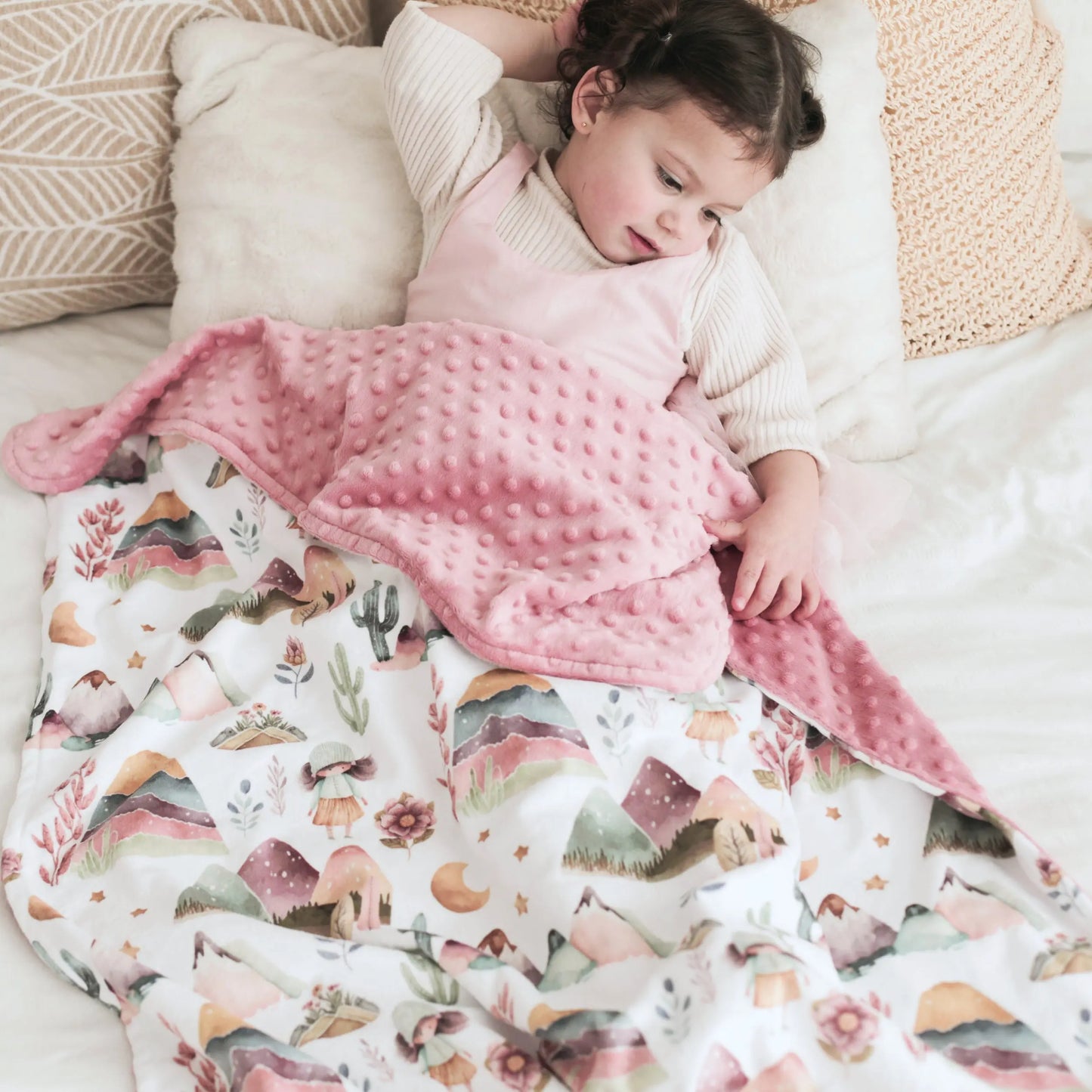 Baby Minky Blanket Dreamland Boho Design Soft Plush Fabric Honey Lemonade