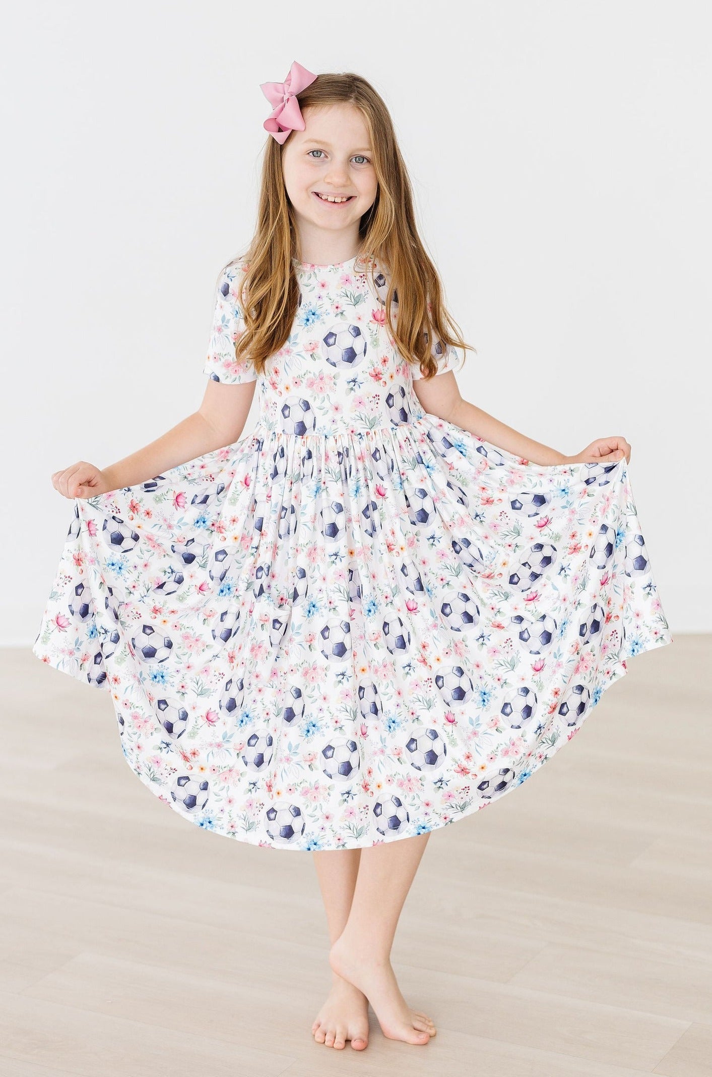 Mila & Rose ® Mila And Rose Soccer Short Sleeve Pocket Twirl Dress - Apparel & Accessories > Clothing > Dresses Twirl Pocket Dress S/S