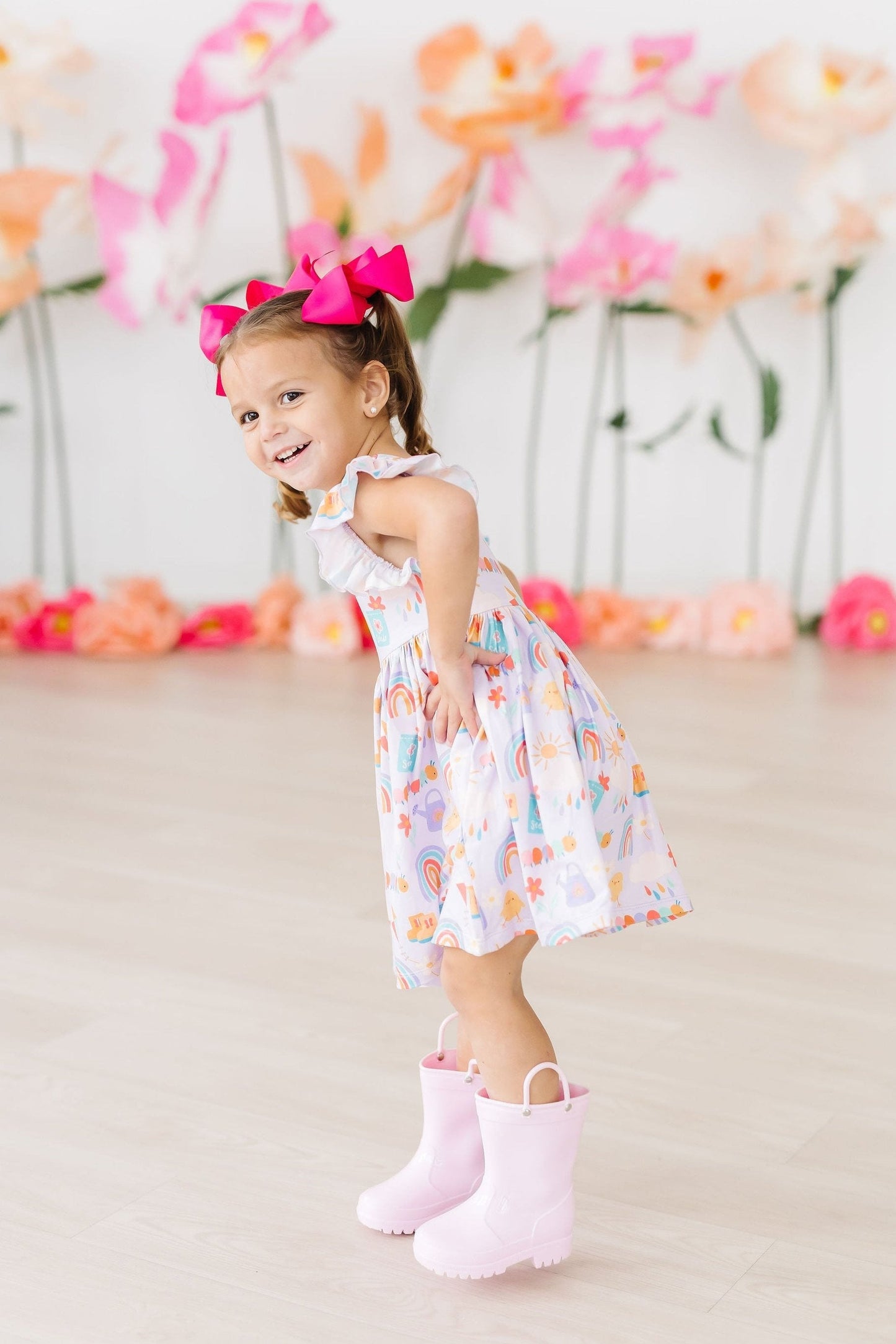 Mila & Rose ® Rainy Day Flutter Sleeve Twirl Dress for Toddlers Playtime - Apparel & Accessories > Clothing > Dresses Twirl Dress Flutter