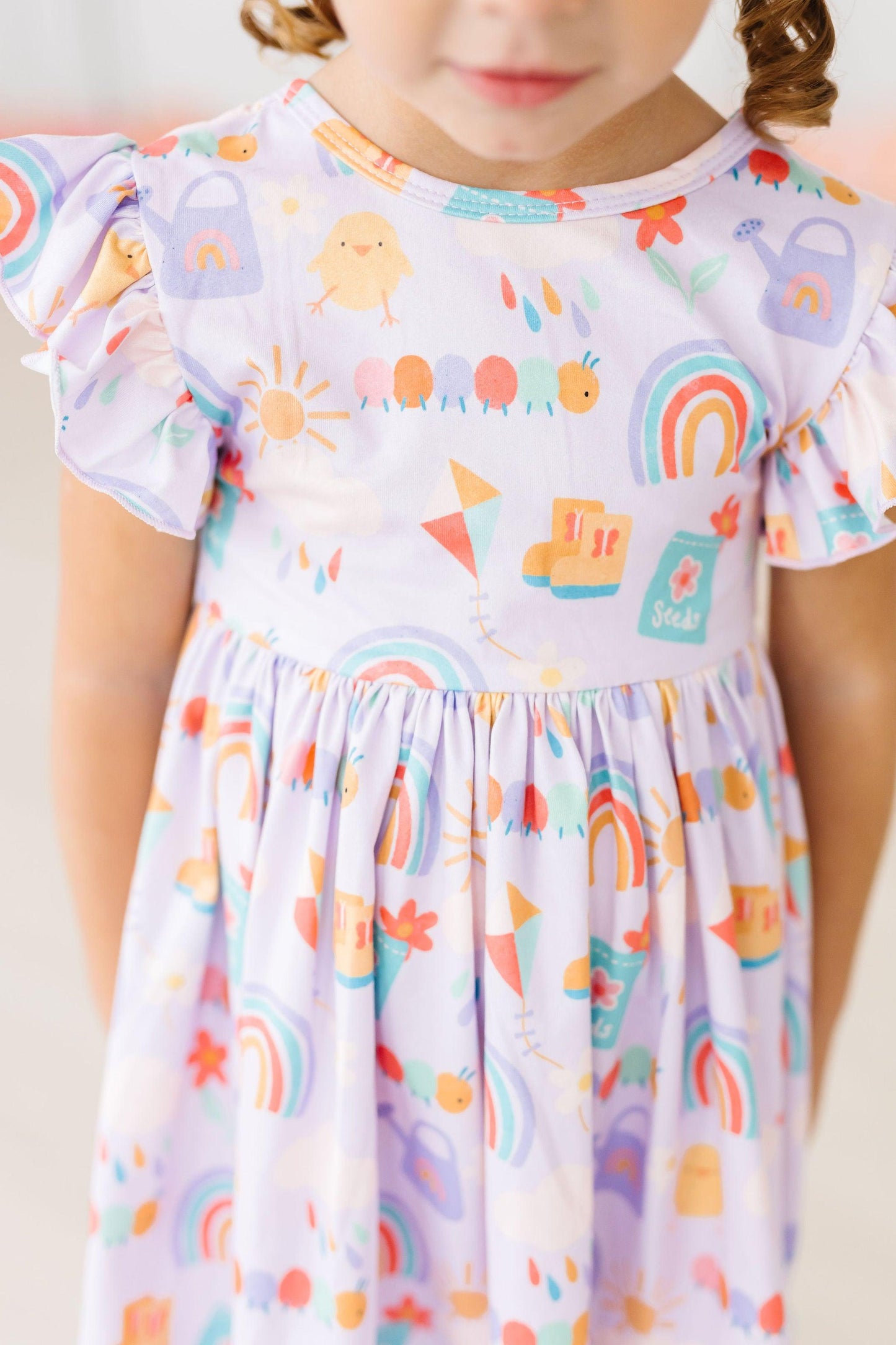Mila & Rose ® Rainy Day Flutter Sleeve Twirl Dress for Toddlers Playtime - Apparel & Accessories > Clothing > Dresses Twirl Dress Flutter