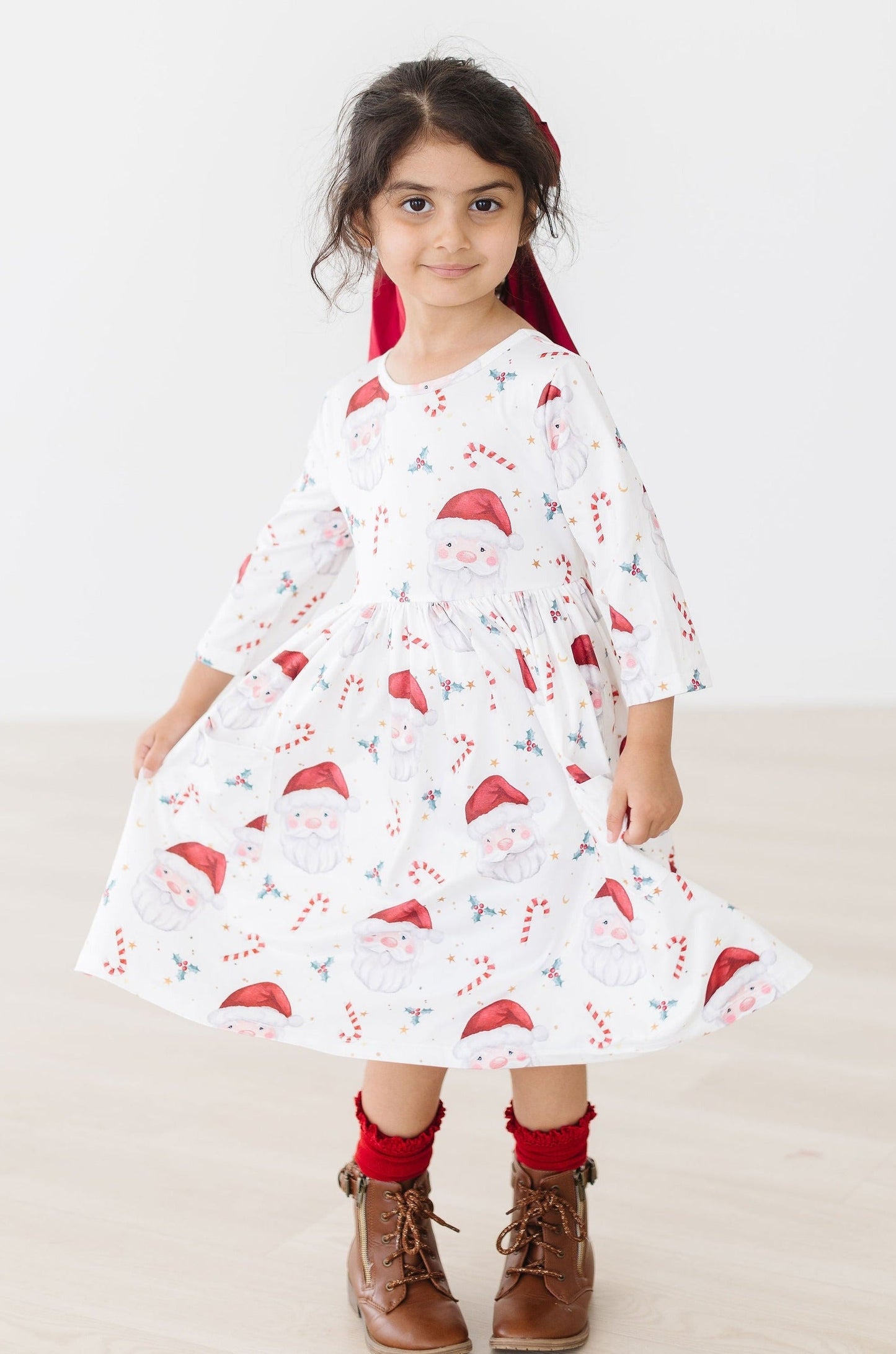 Mila & Rose ® Mistletoe Magic 3/4 Sleeve Pocket Twirl Holiday Dress - Apparel & Accessories > Clothing > Dresses Twirl Pocket Dress 3/4