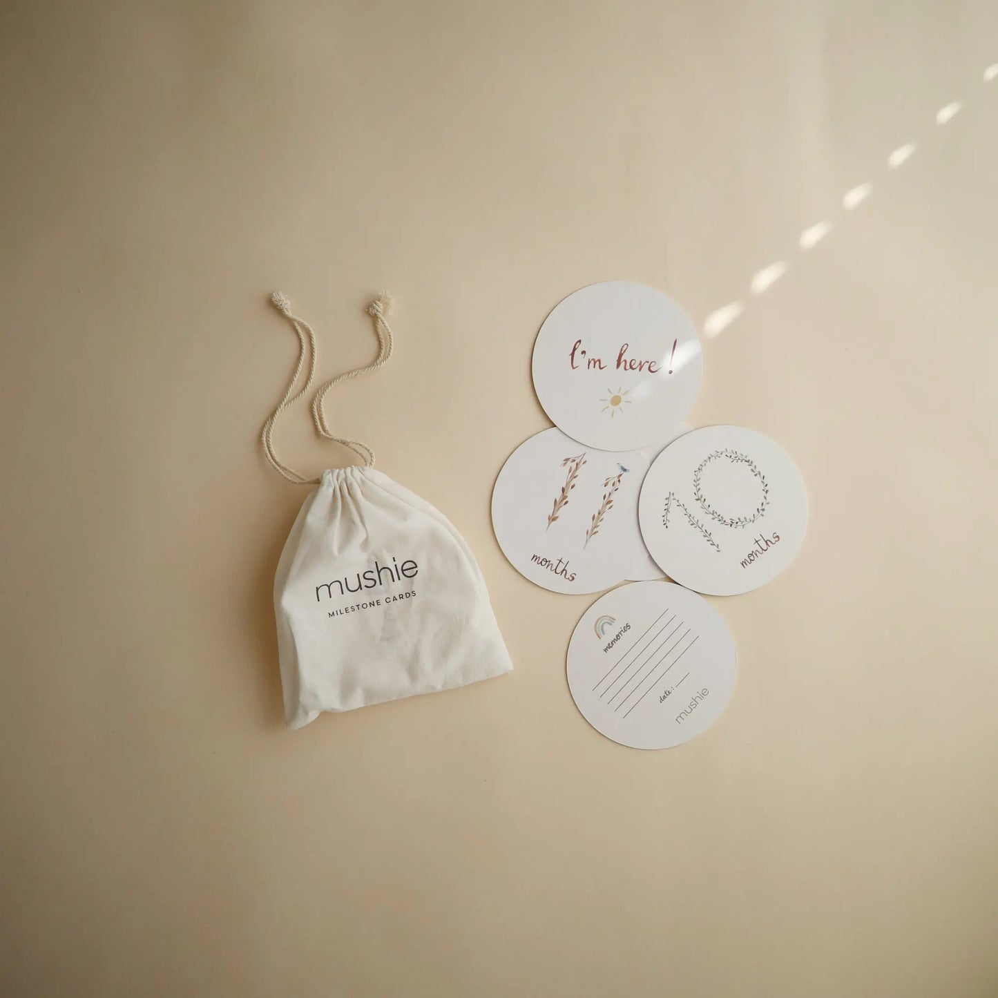 Milestone Cards for Newborn Baby Growth Documenting with Illustrated Watercolor Designs Mushie