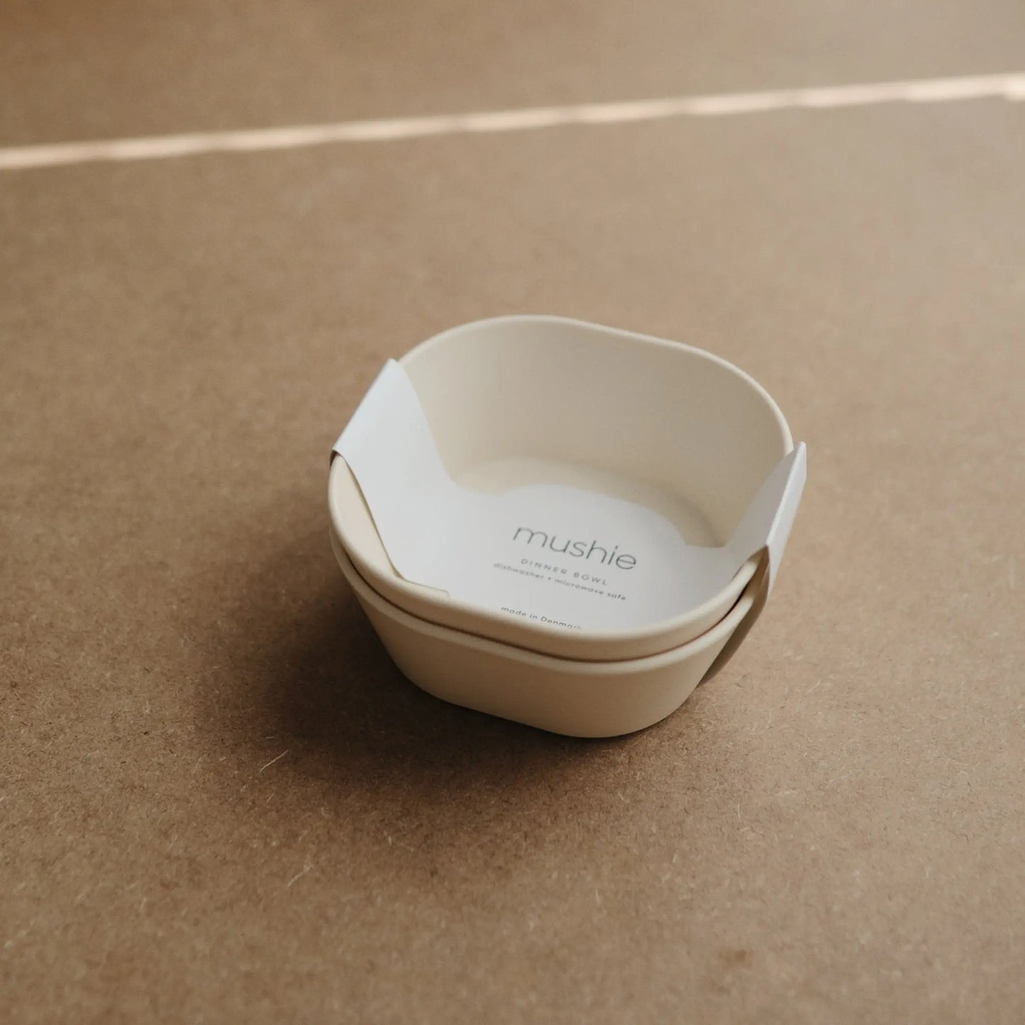 Square Dinnerware Bowls for Babies BPA Free Microwave and Dishwasher Safe Soft Colored Design Mushie