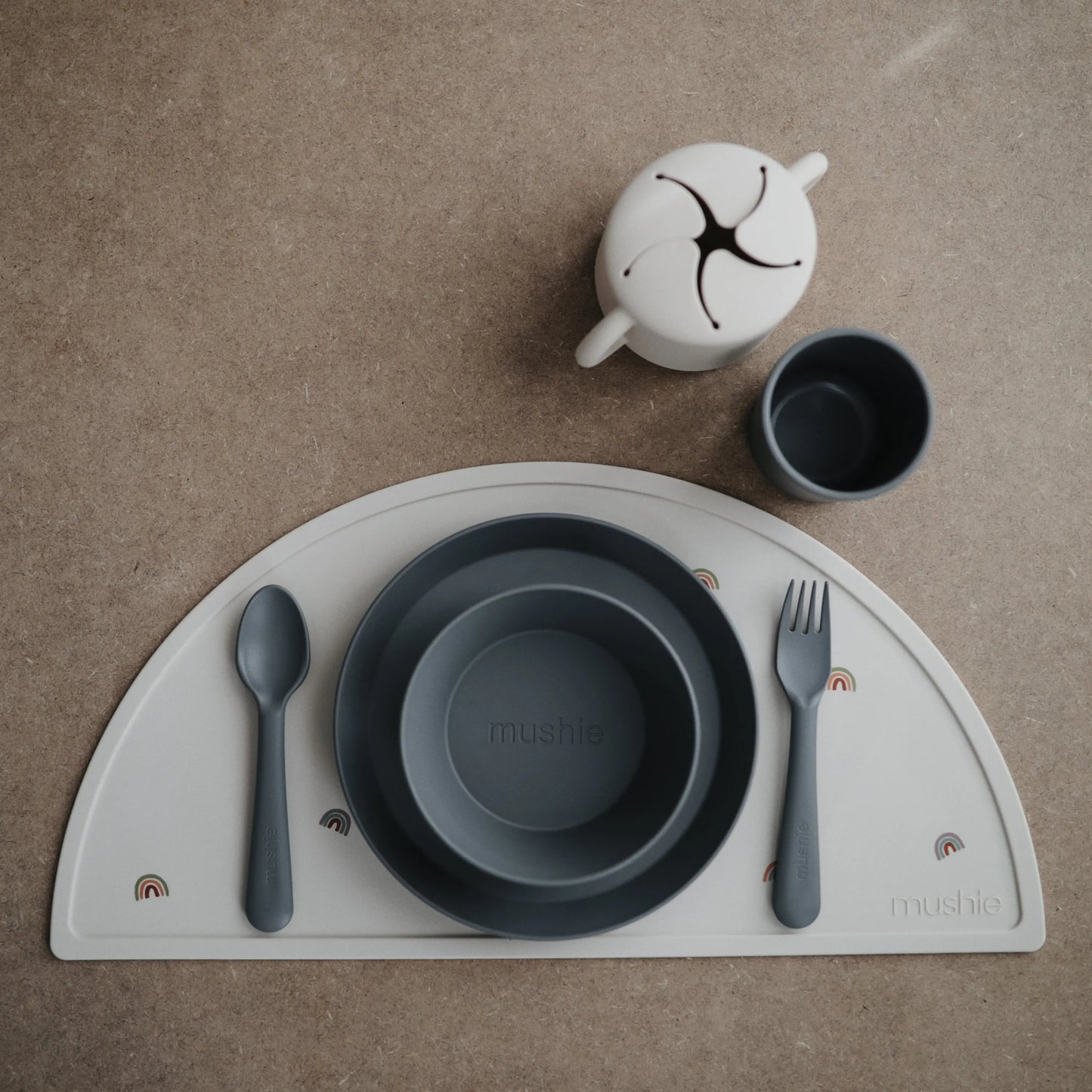 Round Dinnerware Bowl Set BPA Free Plastic Dishwasher Safe Microwave Safe Mushie