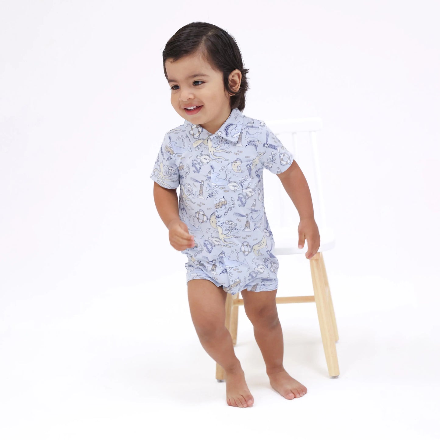 Button Down Polo Shortie Nautical Notebook.