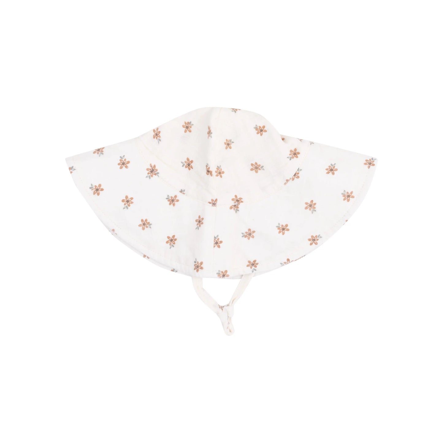 Wide Brim Sunhat Bitty Blooms for Kids Organic Muslin Sun Protection.