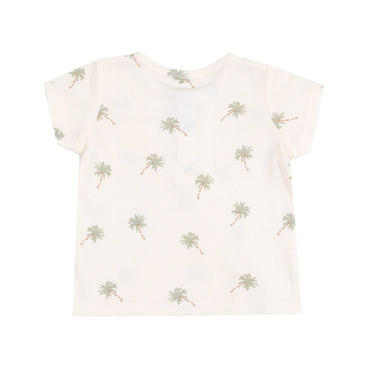 Henley With Pocket And Muslin Short Set Palm Trees.