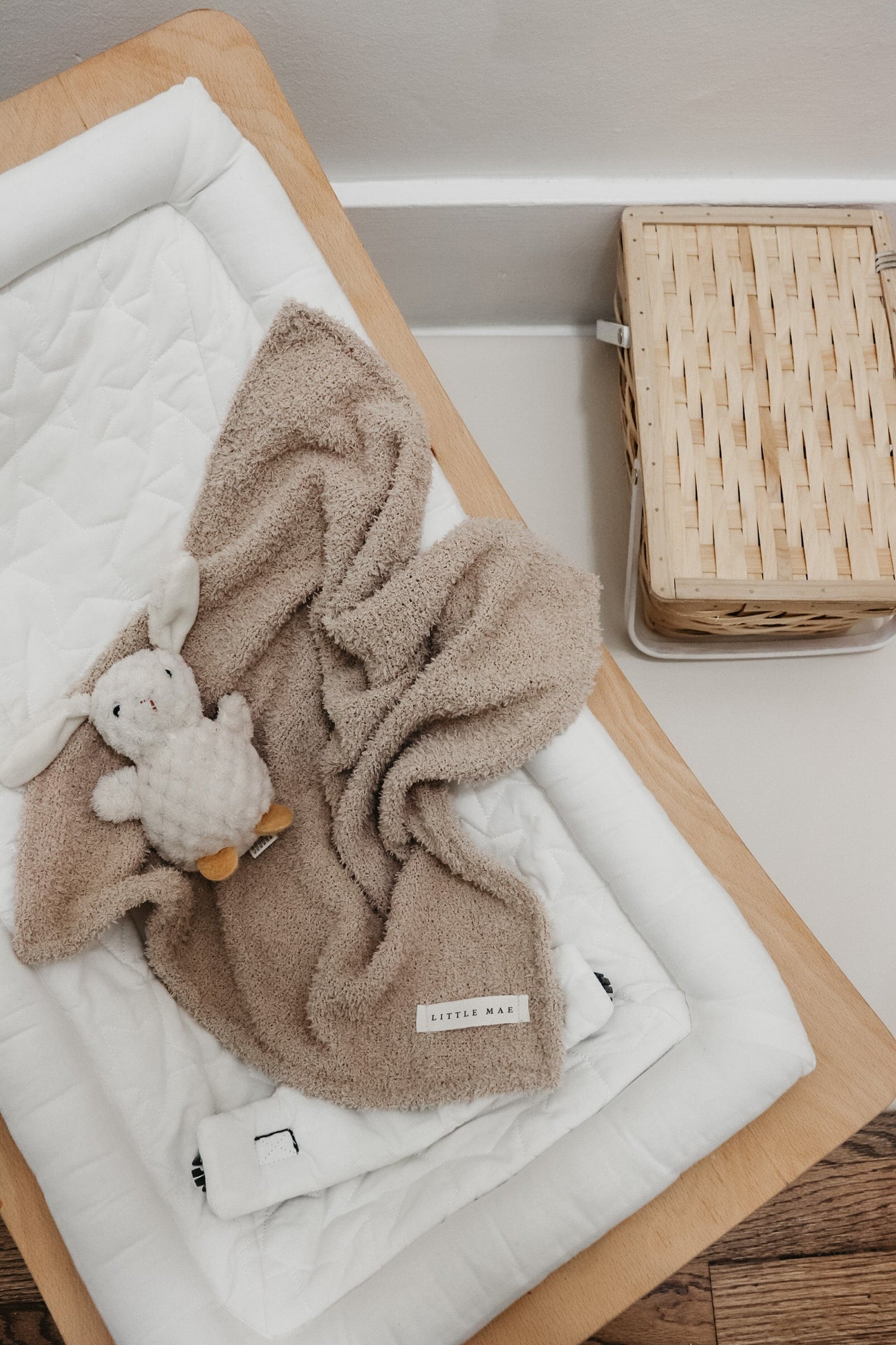 Mocha Plush Baby Blanket Soft Waffle Knit Cozy Warmth Little Mae & Co Everetts Place: Online Boutique 12.99