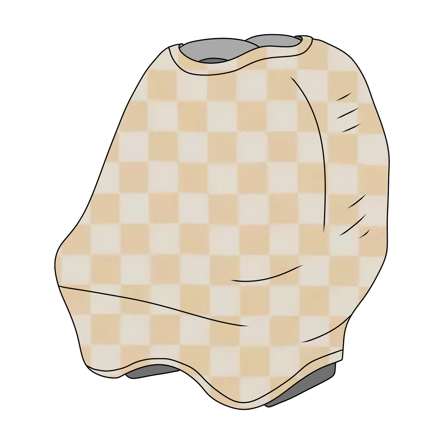 Butter Cream White Checkered Carseat Cover Little Mae Co Little Mae & Co Everetts Place: Online Boutique