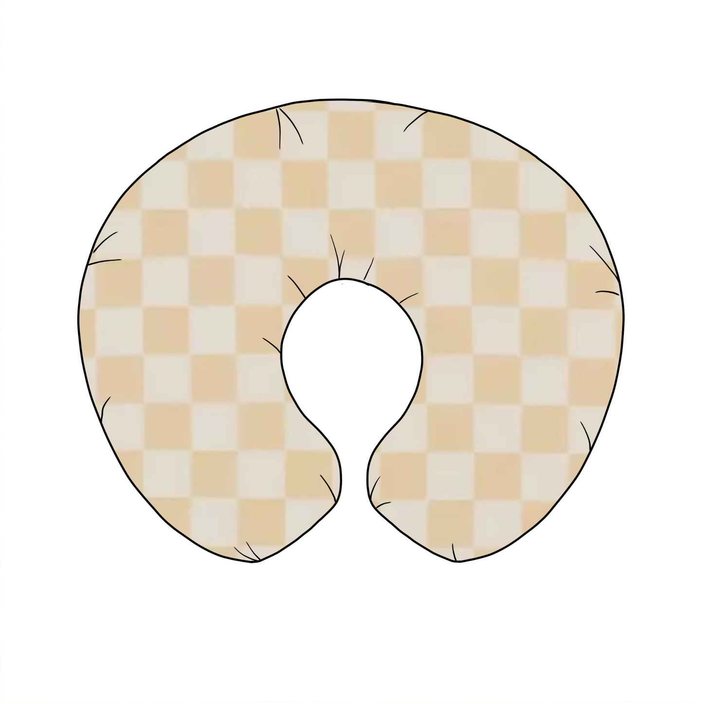 Butter Cream and White Checkered Nursing Pillow Cover Little Mae & Co Everetts Place: Online Boutique