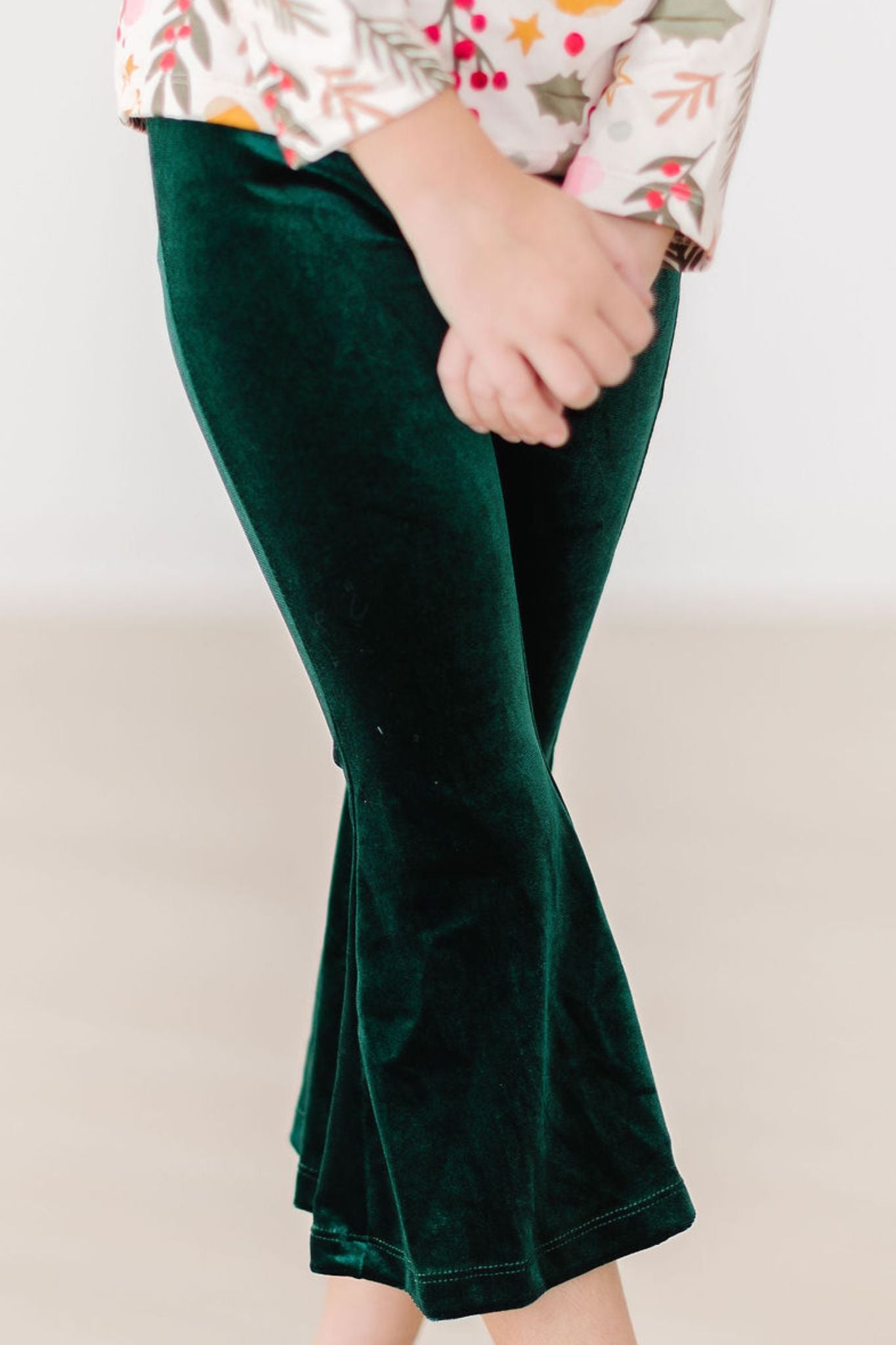 Mila & Rose ® Hunter Green Velvet Bells For Girls Mila And Rose Edition - Apparel & Accessories > Clothing > Pants Velvet Bells