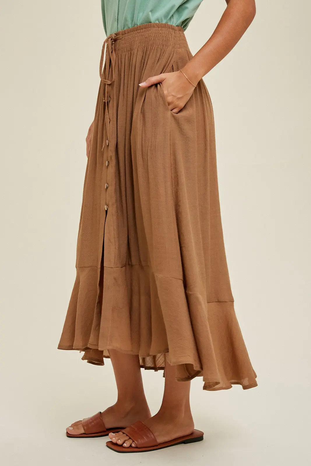 PinkBlush PinkBlush Midi Skirt with Drawstring for Stylish Women - Apparel & Accessories > Clothing > Dresses