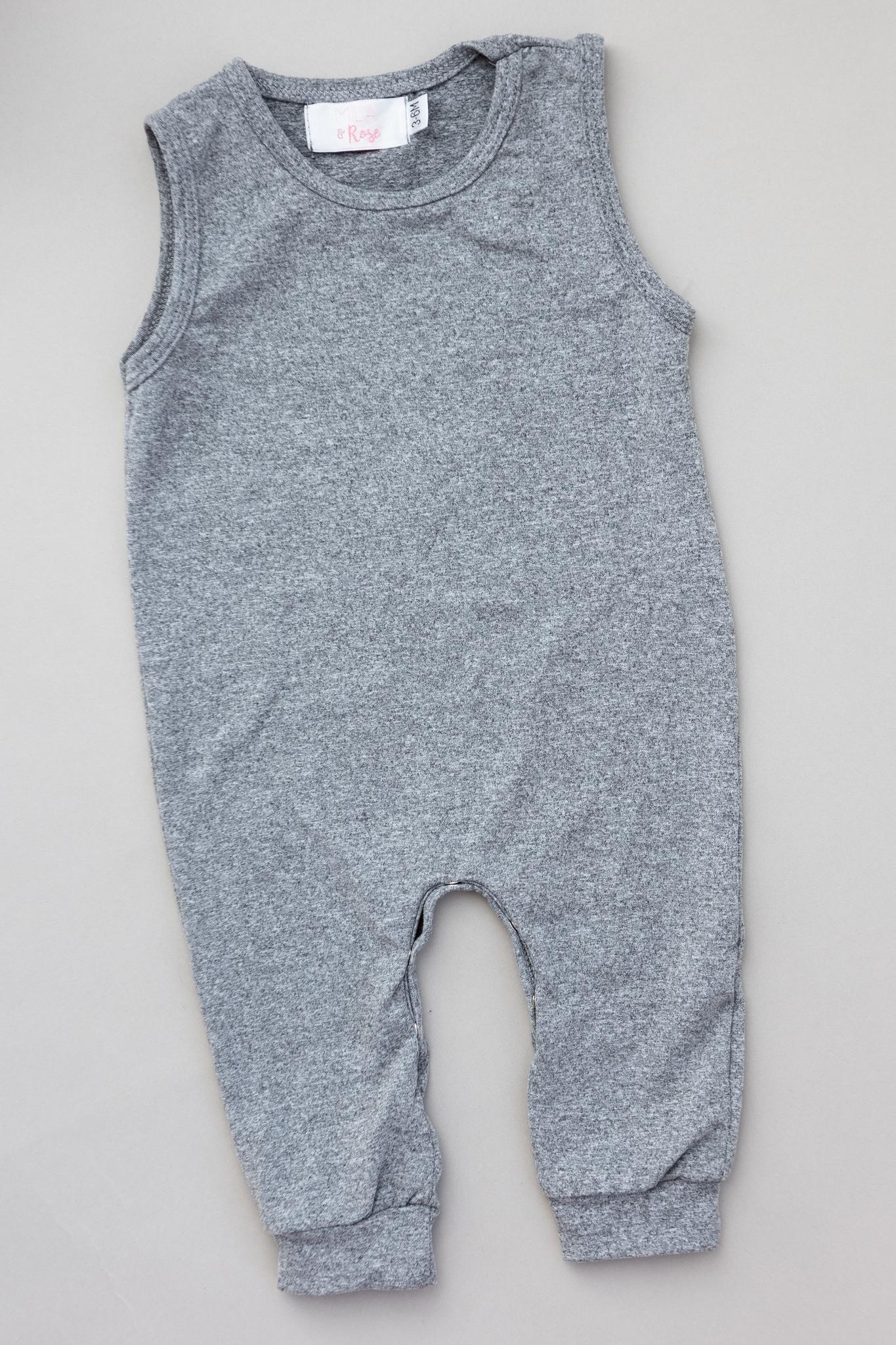 Mila & Rose ® Heather Gray Tank One Piece Jogger For Kids Unisex Everyday - Apparel & Accessories > Clothing > Baby & Toddler Clothing > Baby & Toddler Outfits Tank One Piece Unisex