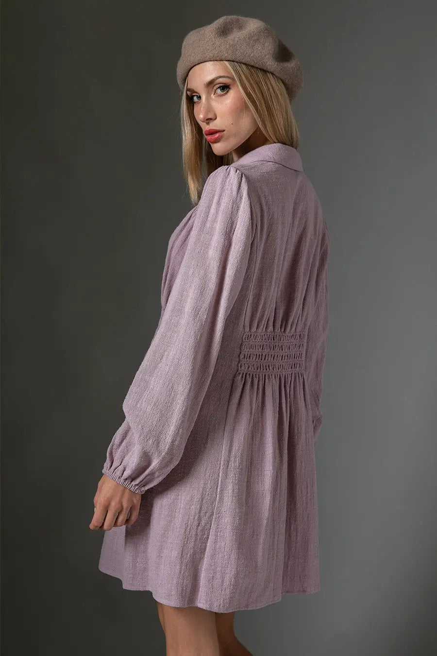 PinkBlush Ash Lilac Cotton Dress with Lightweight Comfort for Casual Summer Wear - Apparel & Accessories > Clothing > Dresses Apparel & Accessories > Clothing > Dresses