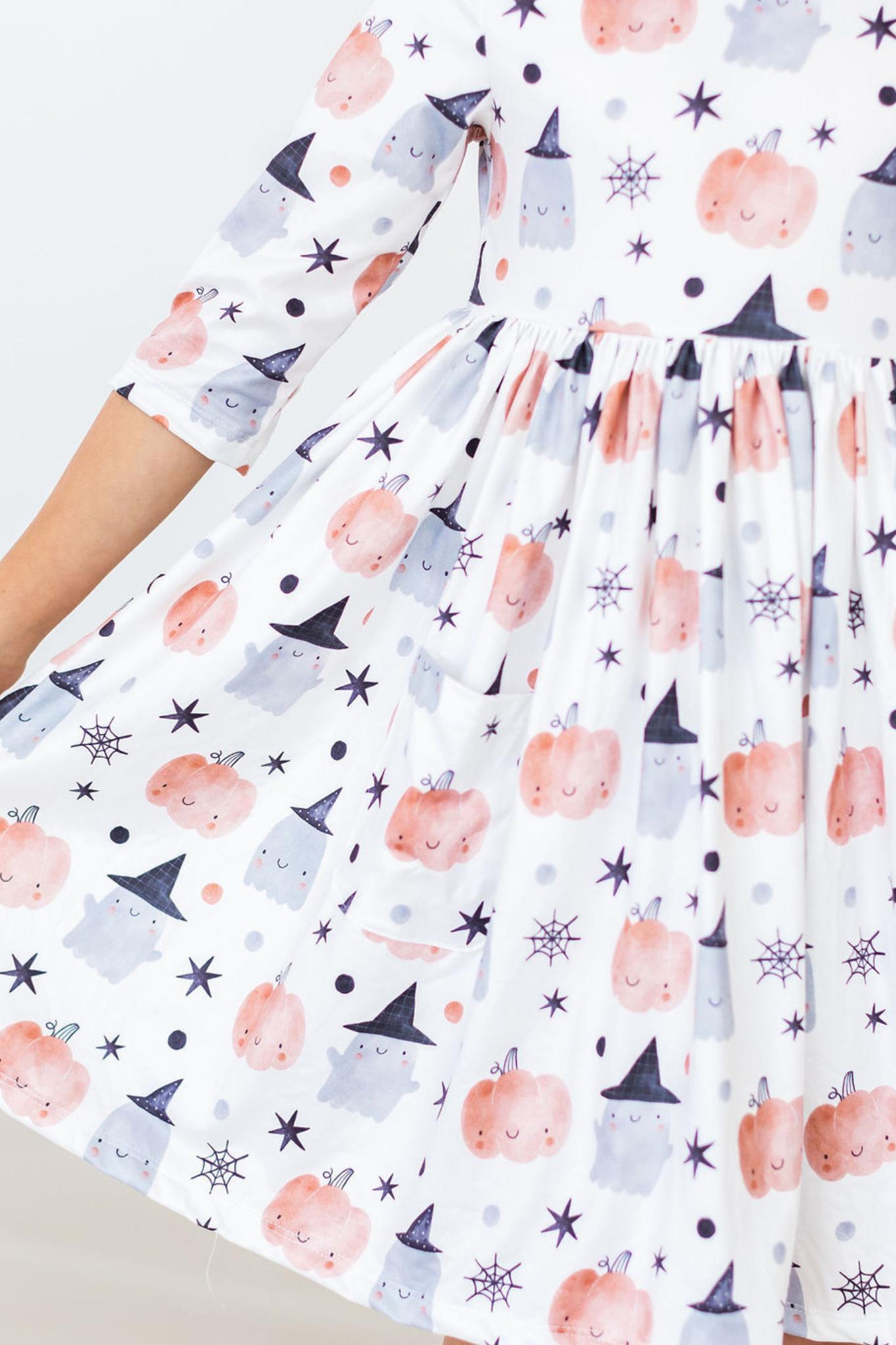 Mila & Rose ® Peek a Boo Three Quarter Sleeve Pocket Twirl Dress Kids - Apparel & Accessories > Clothing > Dresses Twirl Pocket Dress 3/4