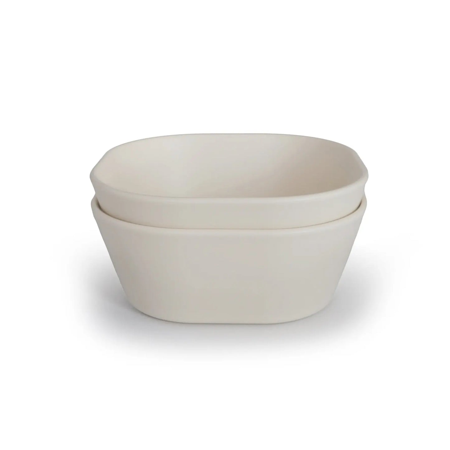Square Dinnerware Bowls for Babies BPA Free Microwave and Dishwasher Safe Soft Colored Design Mushie