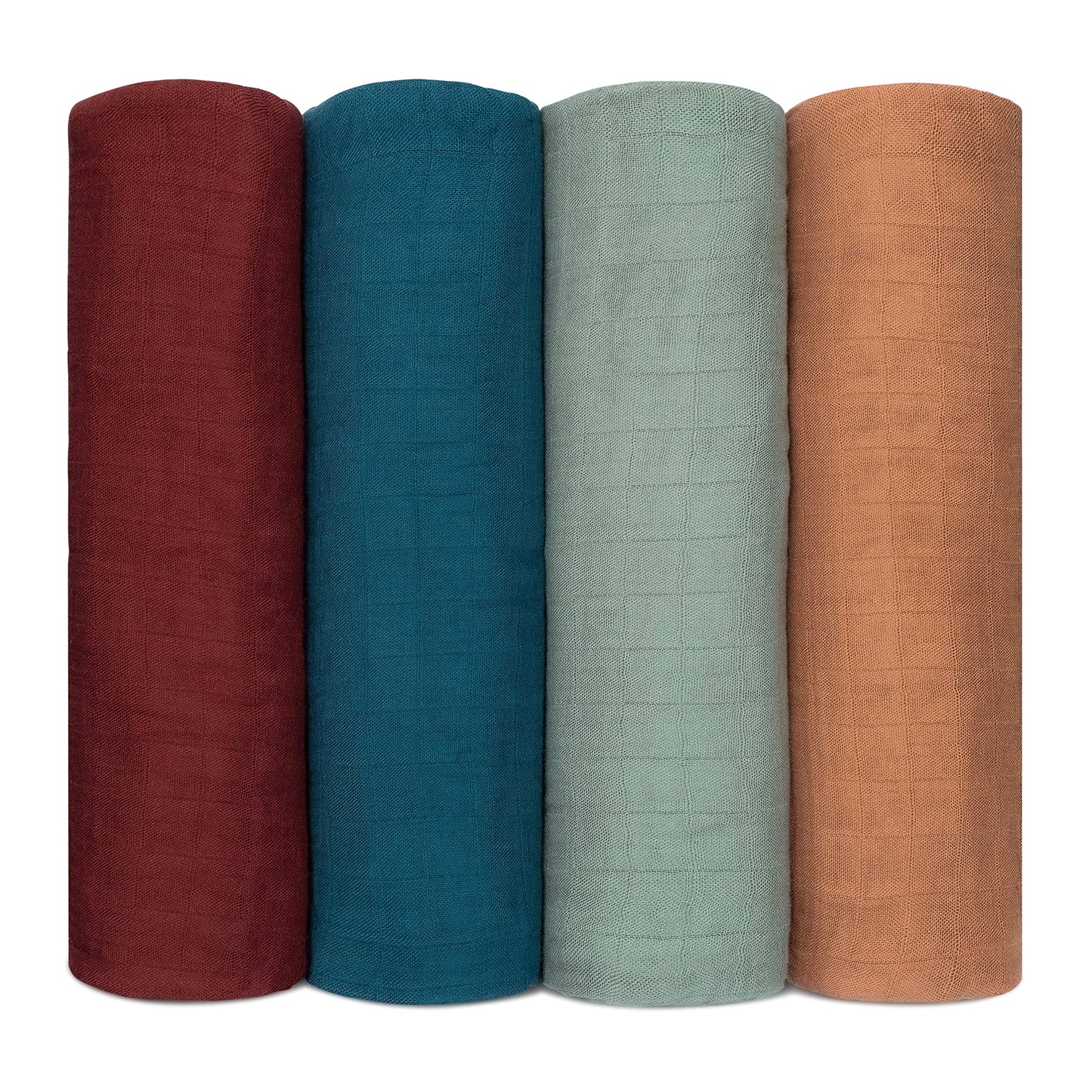 Muslin Swaddle Blankets Wine Neptune Fern Caramel 4 Pack Comfy Cubs Everetts Place: Online Boutique