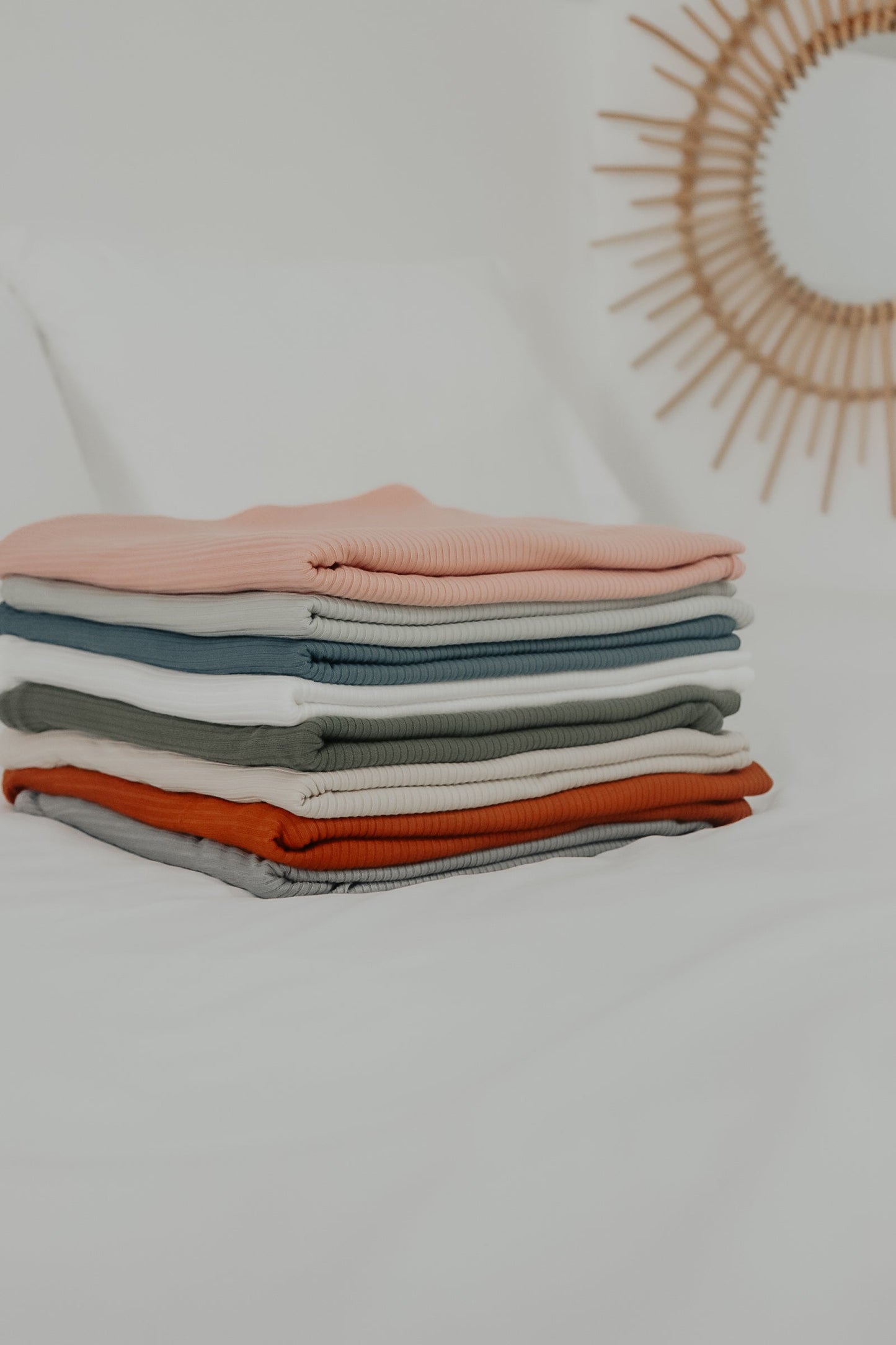 Peony Ribbed Stretch Swaddle Blanket For Newborn Comfort Little Mae & Co Everetts Place: Online Boutique