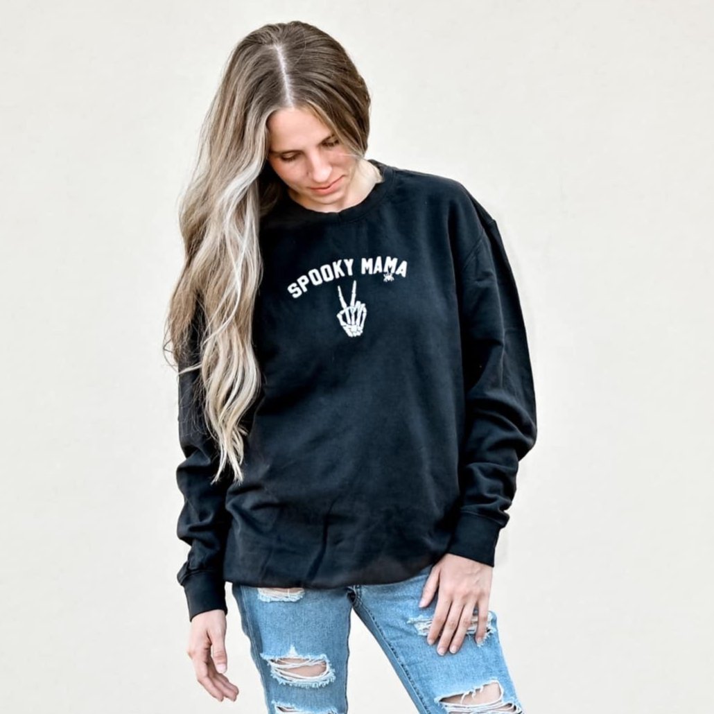 Little Joy Co. Womens 'Spooky Mama' Comfort Colors Crewneck Sweatshirt - Everetts Place Boutique -