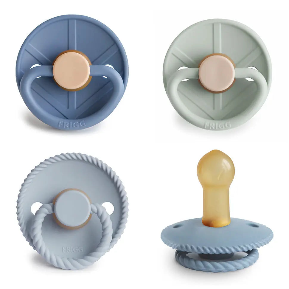FRIGG Natural Rubber Pacifier 4 Pack for Baby Comfort and Safety Mushie