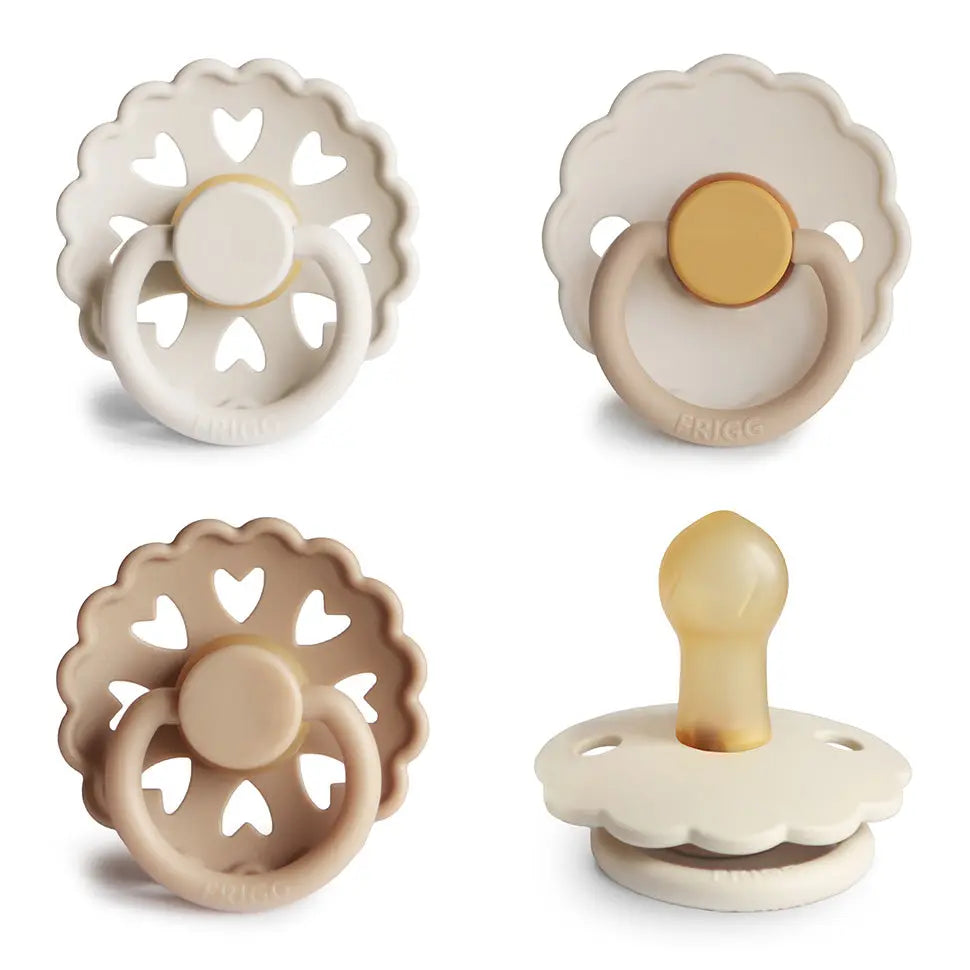 FRIGG Natural Rubber Pacifier 4 Pack for Baby Comfort and Safety Mushie