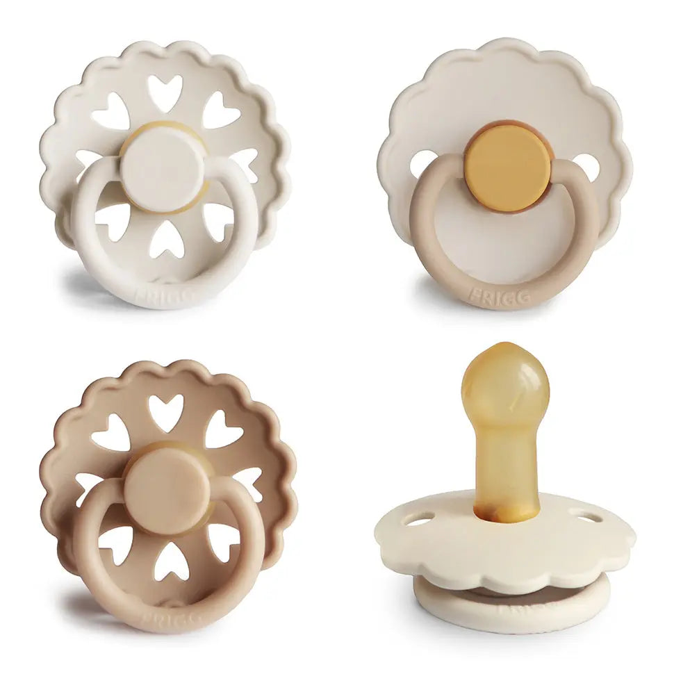 FRIGG Natural Rubber Pacifier 4 Pack for Baby Comfort and Safety Mushie
