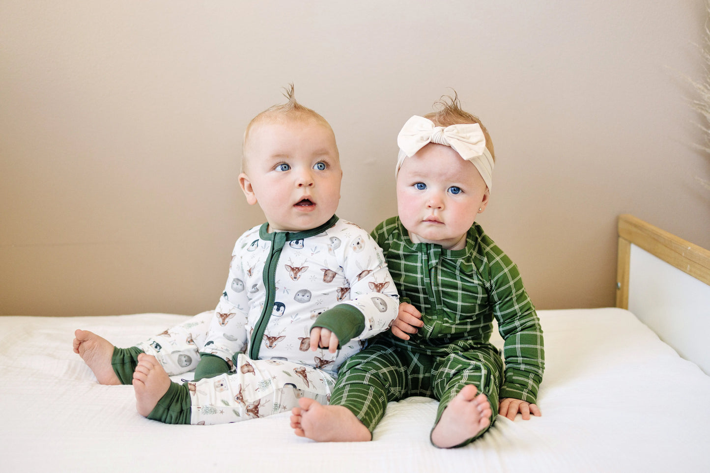 All Spruced Up Bamboo Zippy Romper With Non Slip Soles Little Joy Co. Everetts Place: Online Boutique