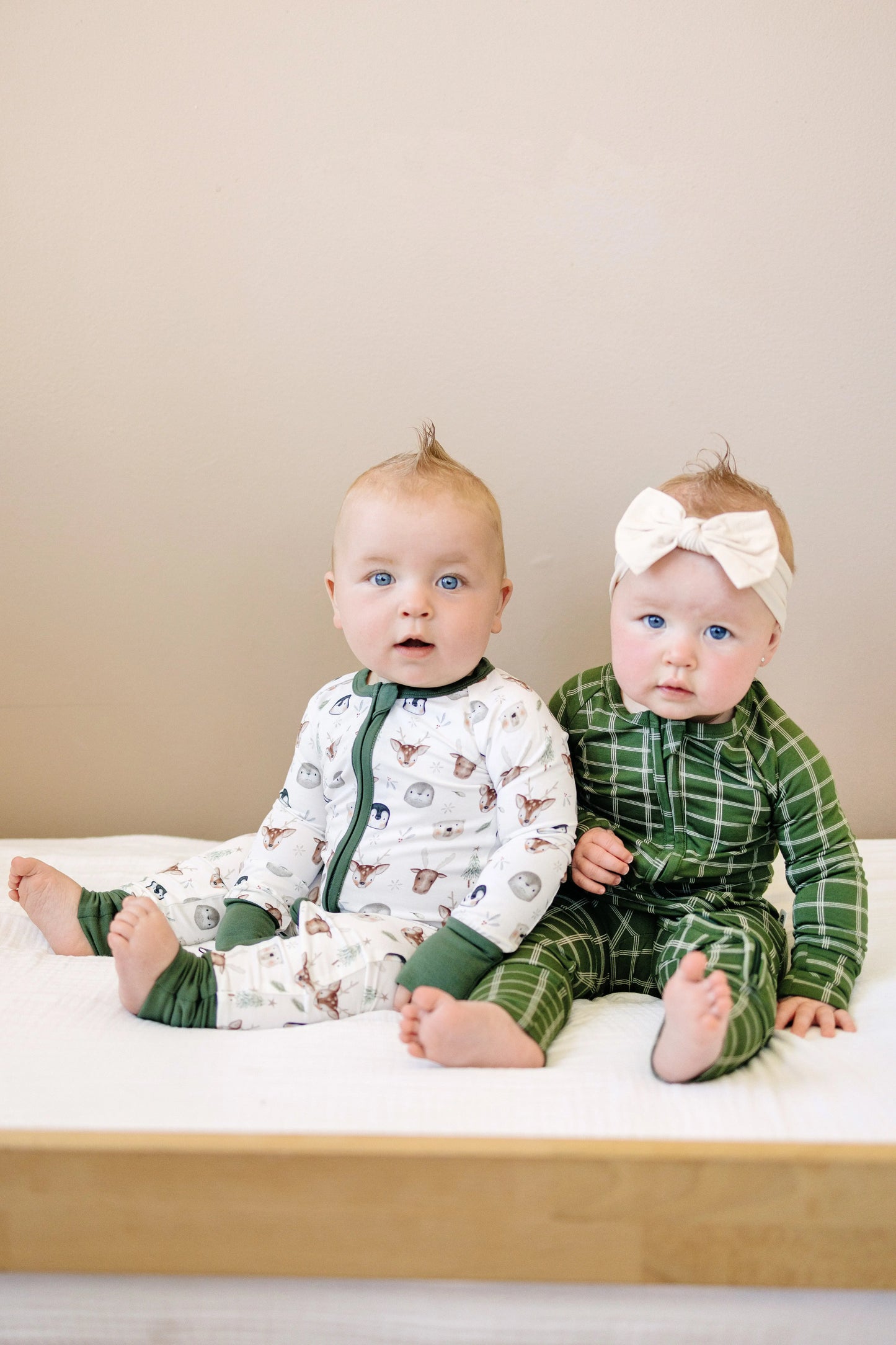 All Spruced Up Bamboo Zippy Romper With Non Slip Soles Little Joy Co. Everetts Place: Online Boutique