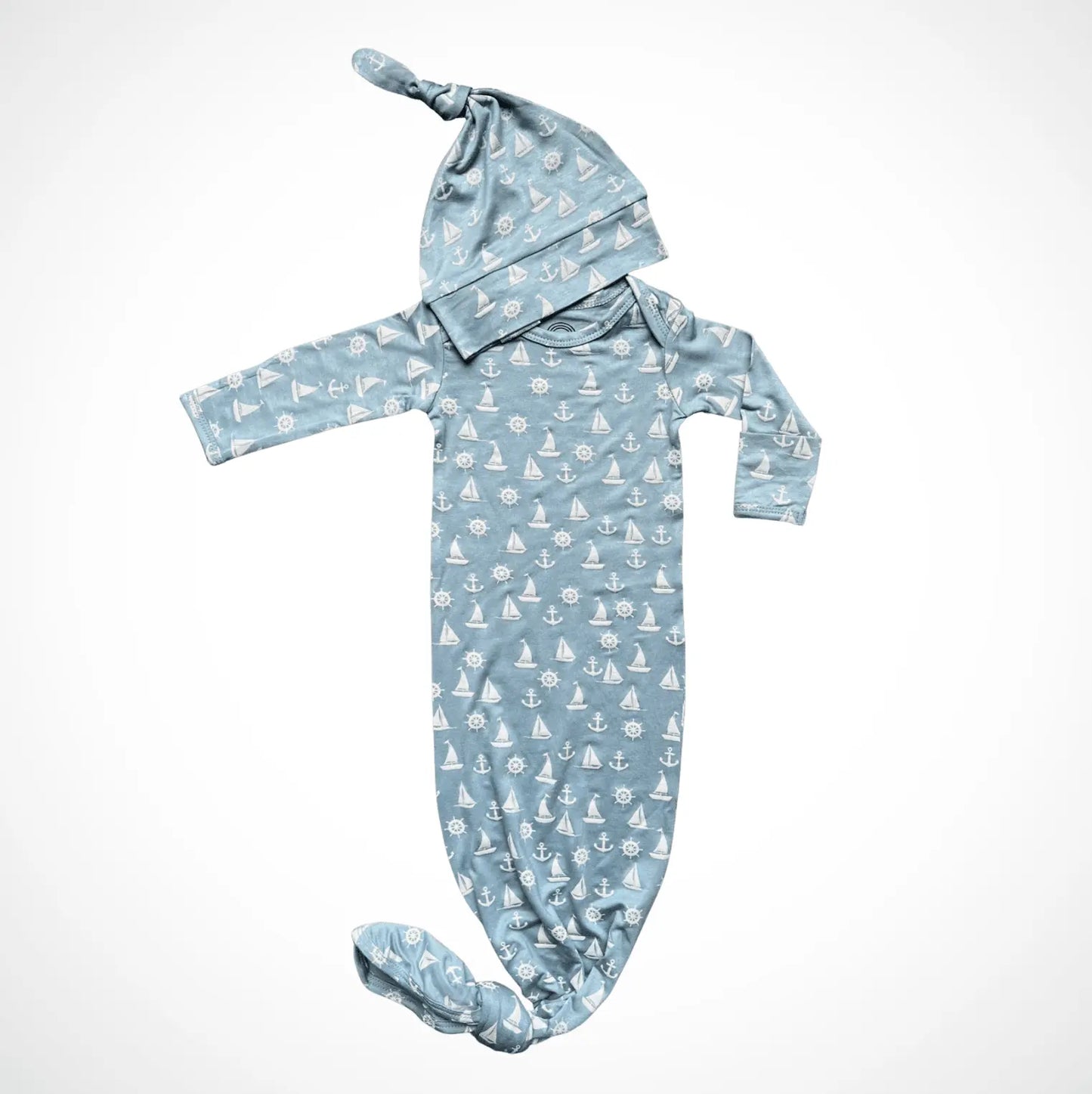 Anchors Away Newborn Bamboo Gown Soft Comfortable Gender Neutral Gift Set Kolorful Everetts Place: Online Boutique