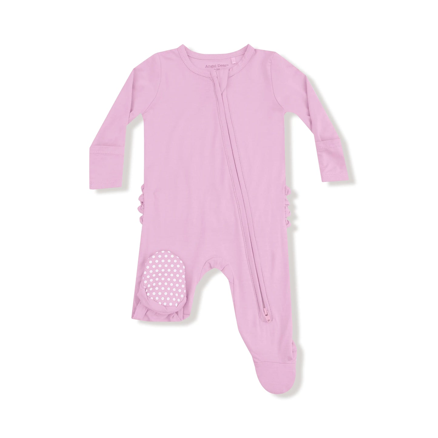 Angel Dear 2 Way Zipper Ruffle Back Footie Bamboo Fabric Angel Dear Everetts Place: Online Boutique
