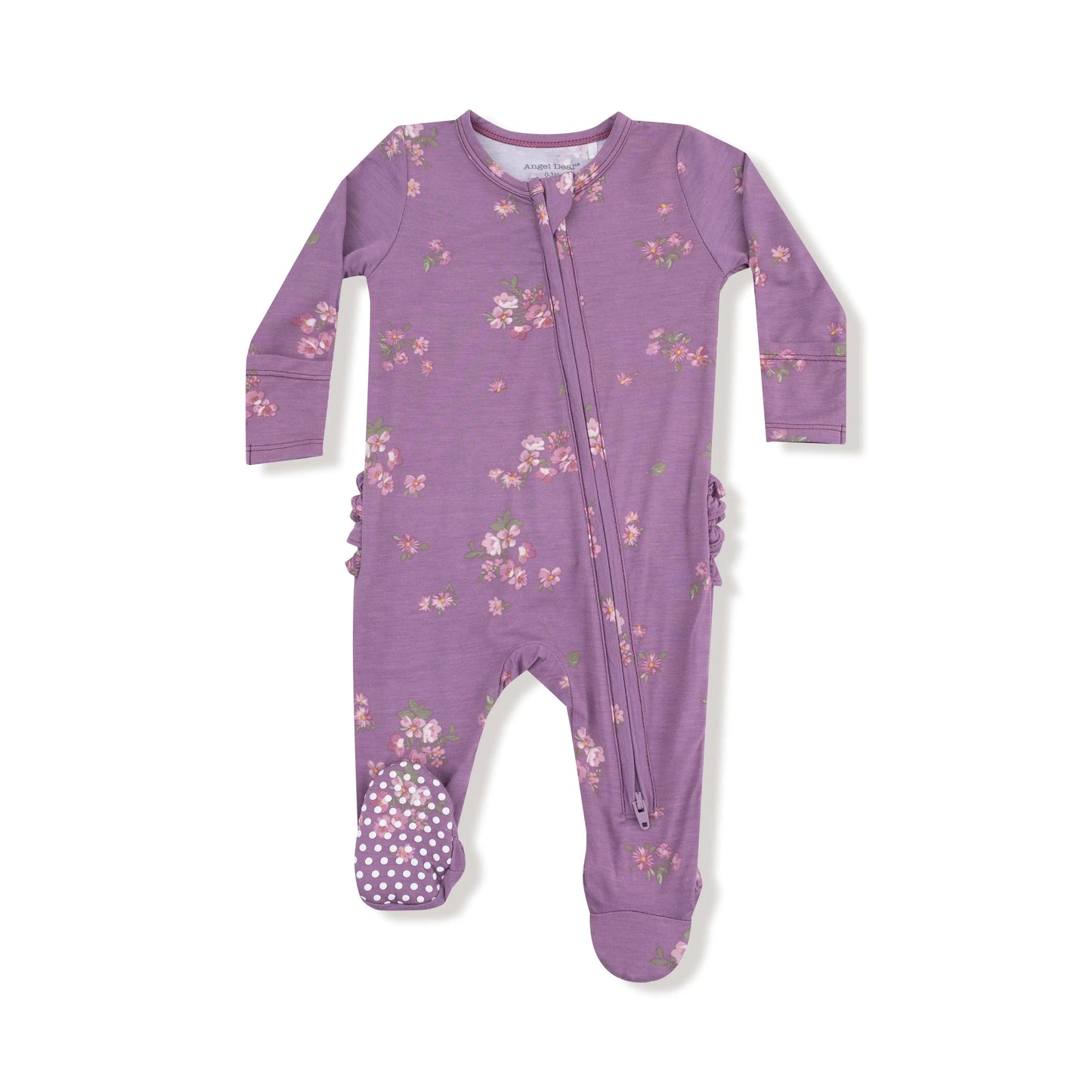 Angel Dear 2 Way Zipper Ruffle Back Footie Bamboo Fabric Angel Dear Everetts Place: Online Boutique