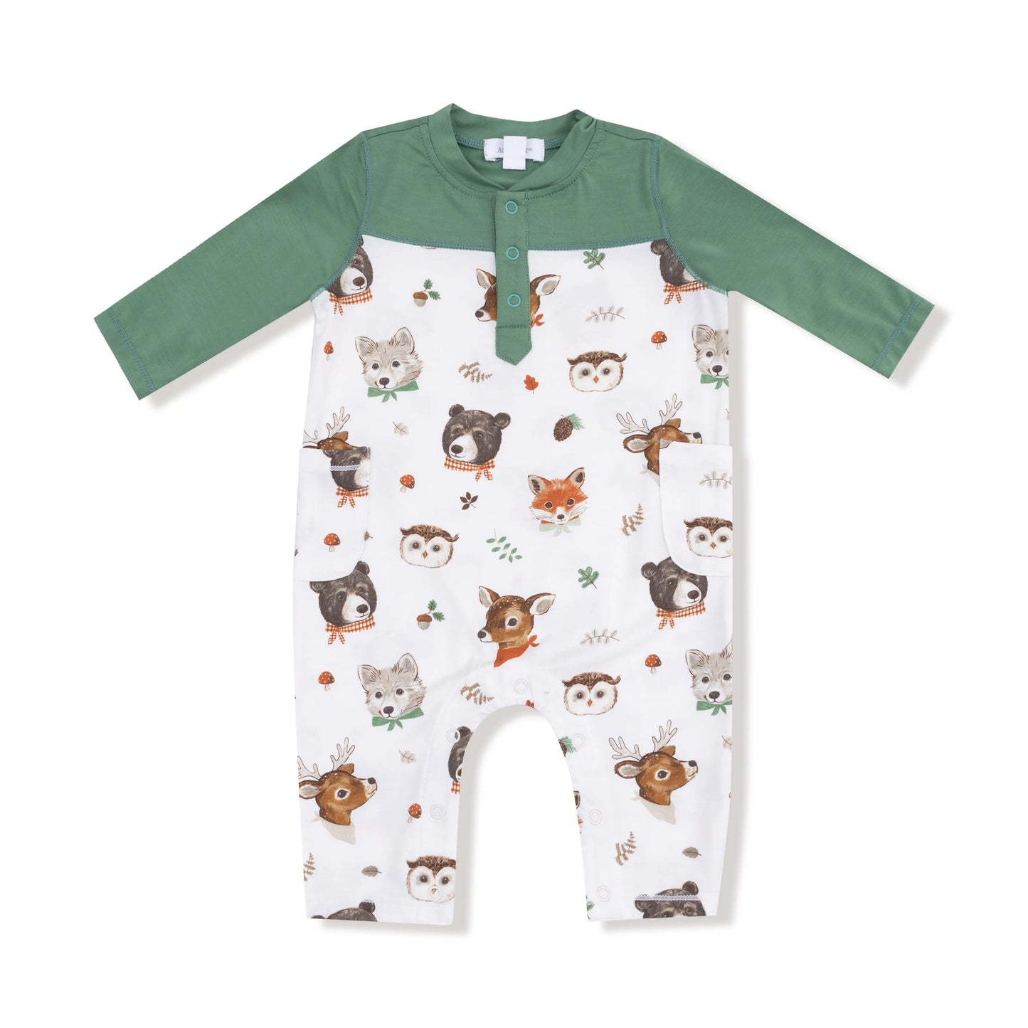 Angel Dear Baby Romper With Contrast Sleeves Bamboo Viscose Angel Dear Everetts Place: Online Boutique