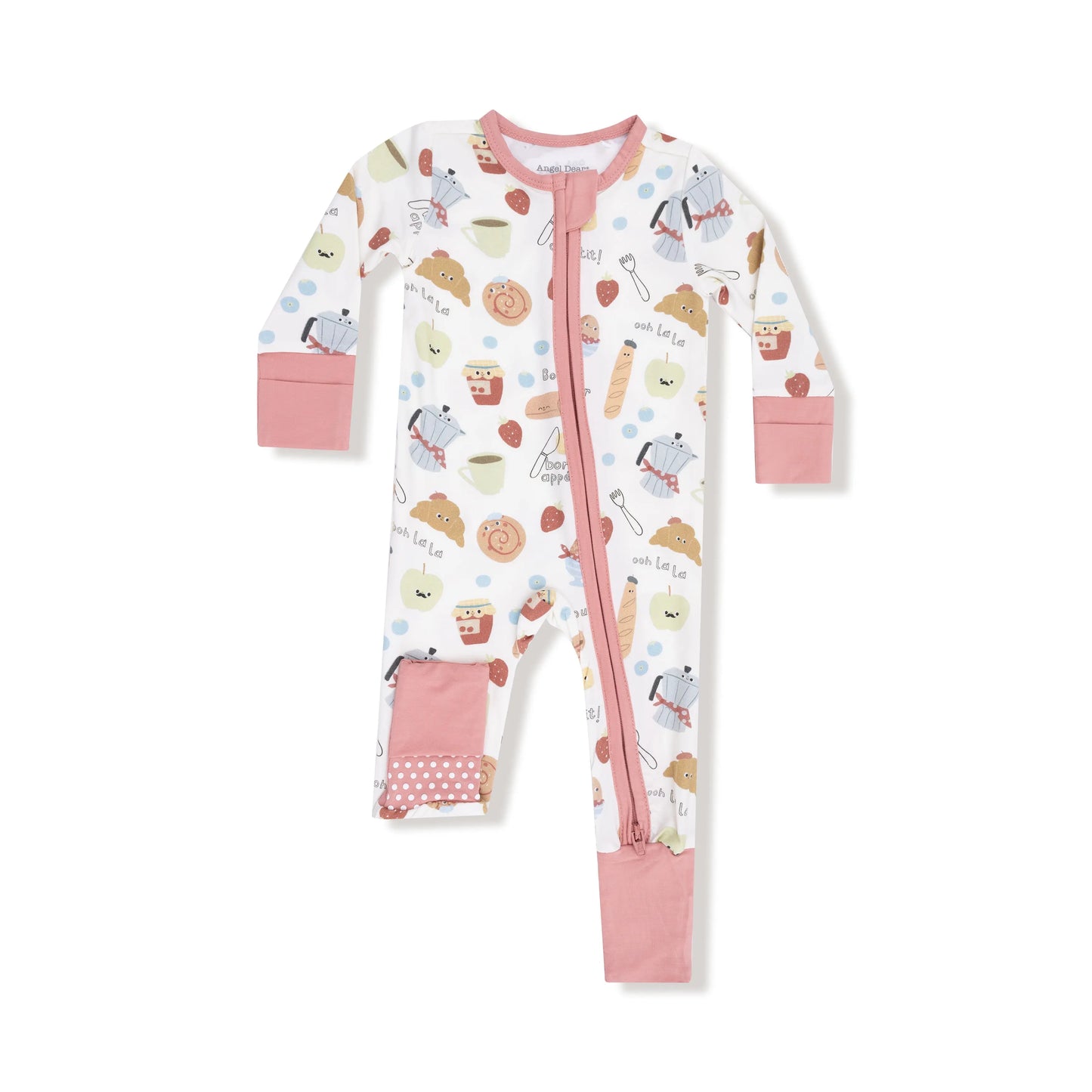 Angel Dear Convertible Romper For Baby Snaps Zip Bamboo Angel Dear Everetts Place: Online Boutique