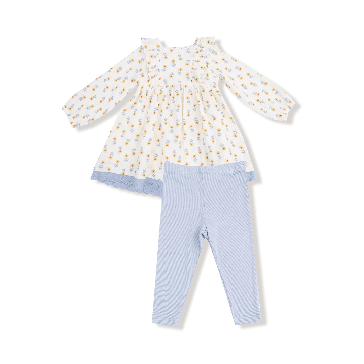 Angel Dear Dress With Legging Set Eyelet Hem Organic Cotton Angel Dear Everetts Place: Online Boutique