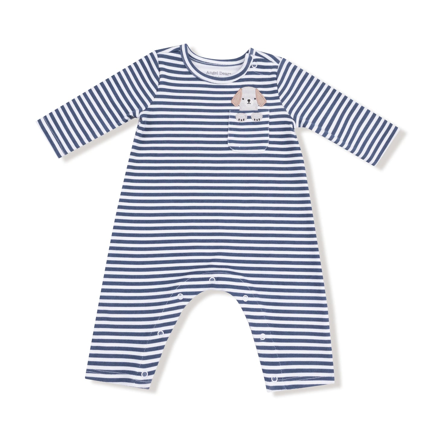 Angel Dear Angel Dear Long Sleeve Snap Shoulder Romper Puppy Pocket - Apparel & Accessories > Clothing > Baby & Toddler Clothing > Baby One-Pieces 956