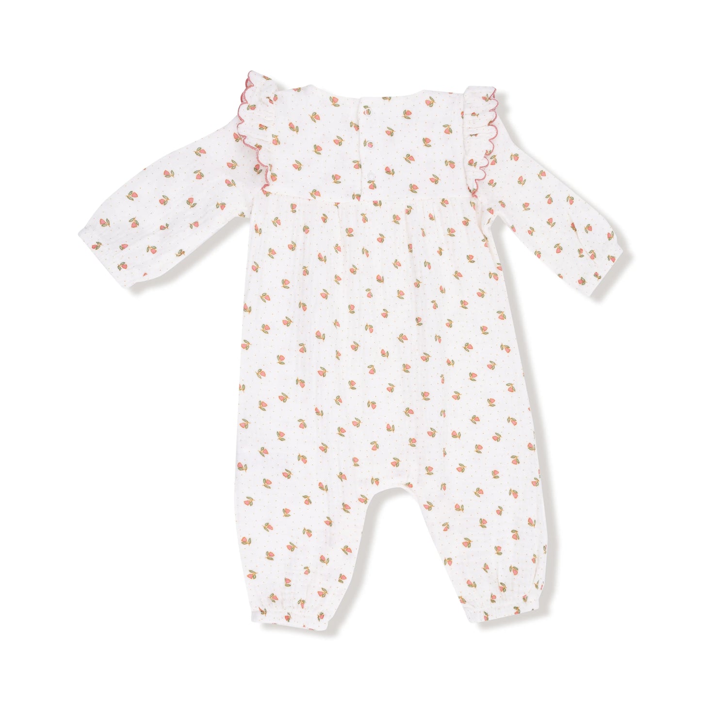 Angel Dear Petal Ruffle Long Sleeve Romper Organic Cotton Angel Dear Everetts Place: Online Boutique