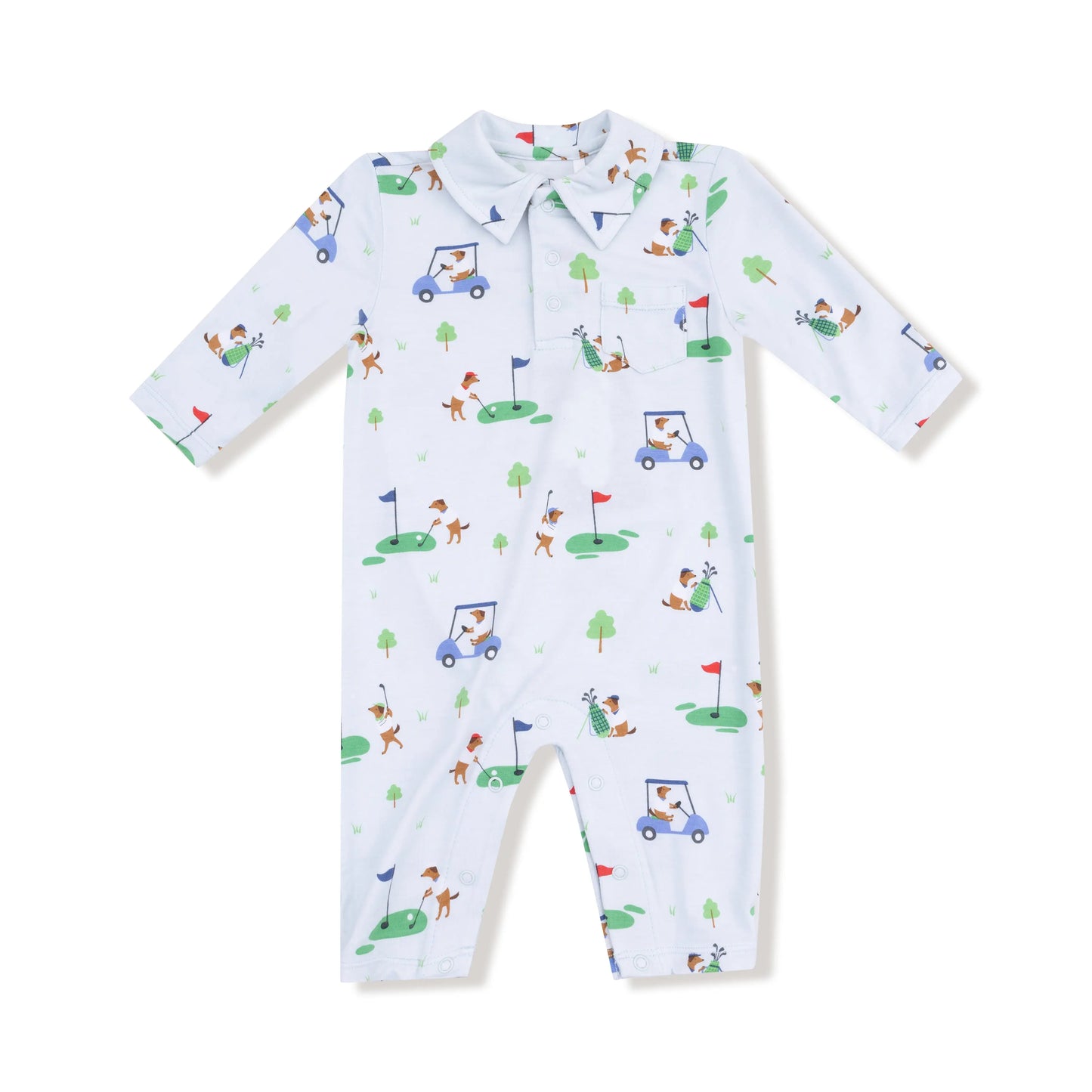 Angel Dear Polo Romper Baby Soft Bamboo Viscose Collar Angel Dear Everetts Place: Online Boutique