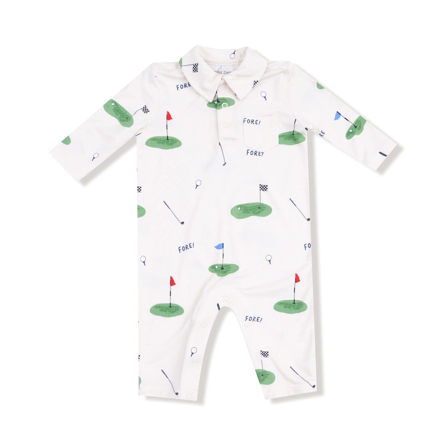 Angel Dear Polo Romper Bamboo Viscose Baby Outfit Cozy Angel Dear Everetts Place: Online Boutique