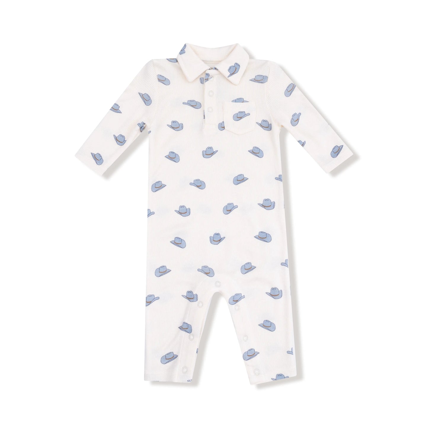Angel Dear Polo Romper Ribbed Modal Cozy Baby Outfit Angel Dear Everetts Place: Online Boutique