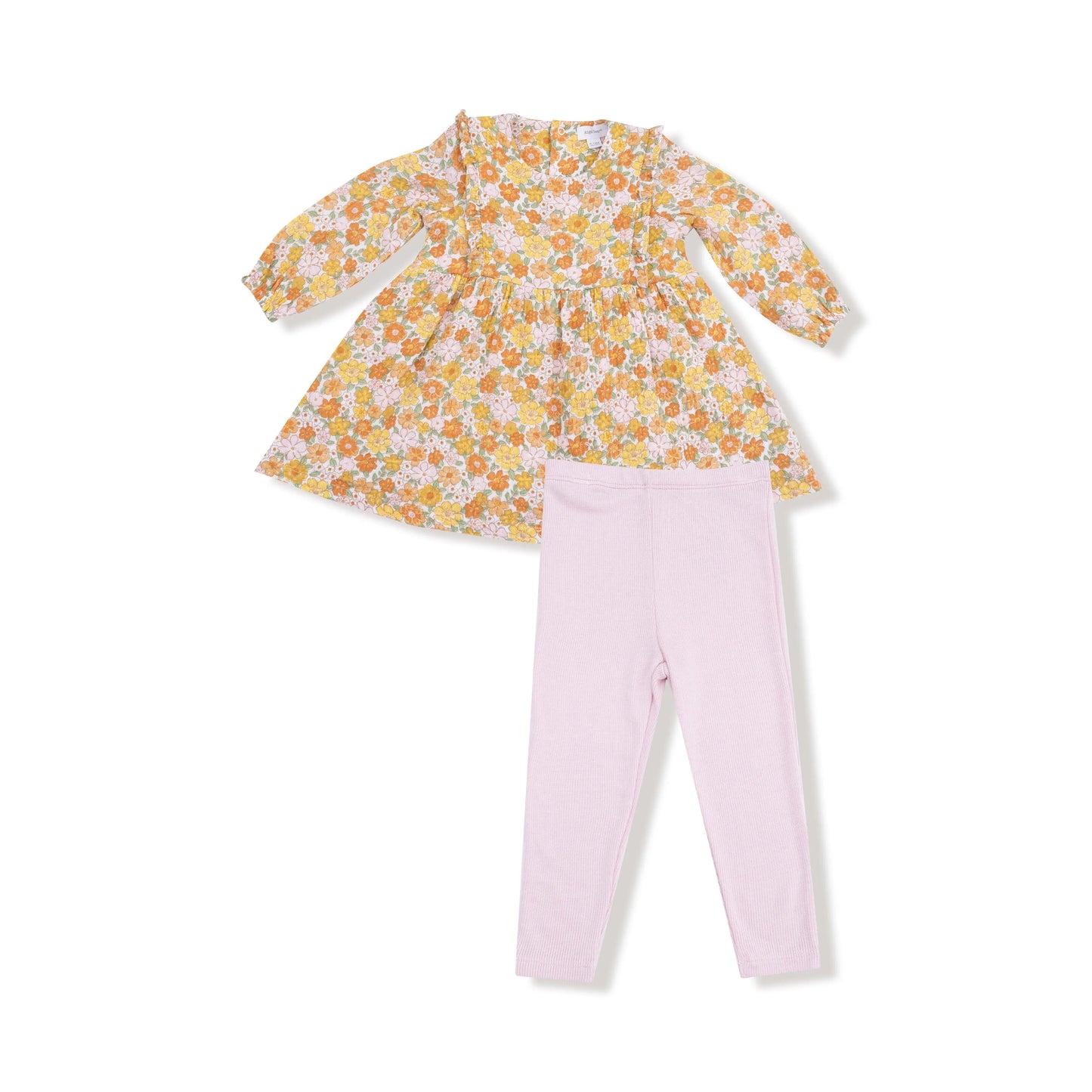 Angel Dear Ruffle Long Sleeve Dress And Rib Legging Set Angel Dear Everetts Place: Online Boutique