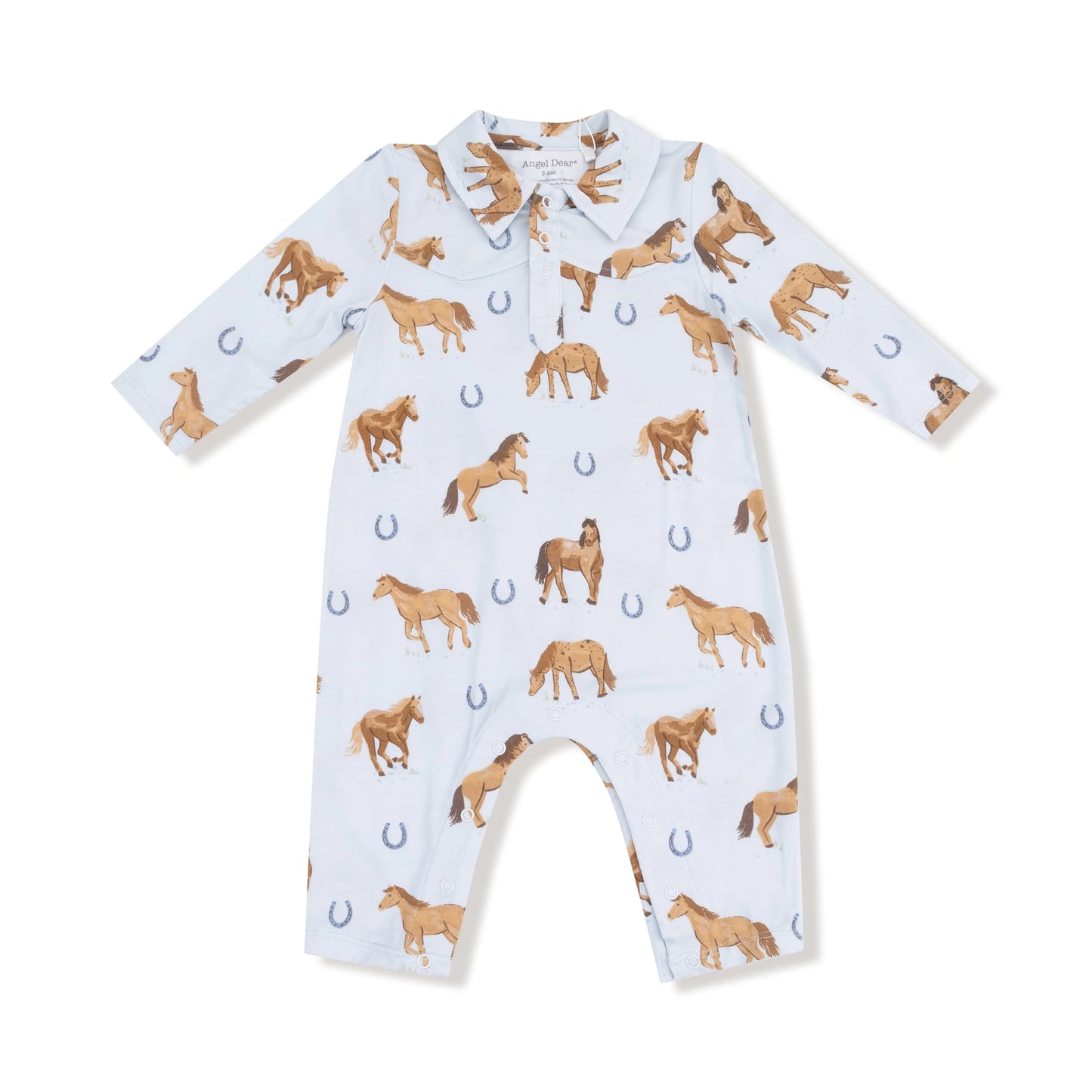 Angel Dear Angel Dear Silky Bamboo Long Sleeve Cowboy Romper For Baby - Apparel & Accessories > Clothing > Baby & Toddler Clothing > Baby One-Pieces 439
