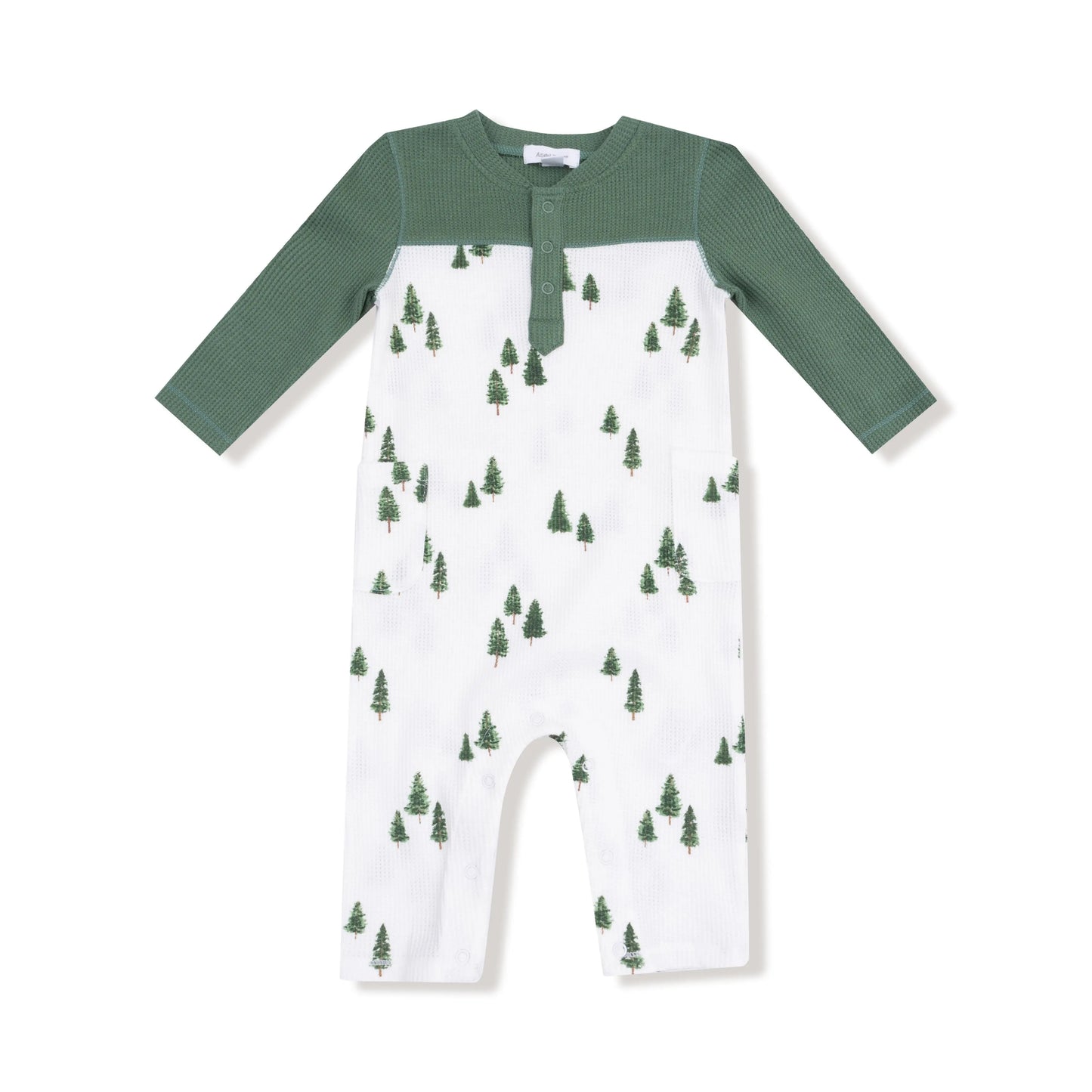 Angel Dear Angel Dear Waffle Romper With Contrast Sleeves Cozy - Apparel & Accessories > Clothing > Baby & Toddler Clothing > Baby One-Pieces 969