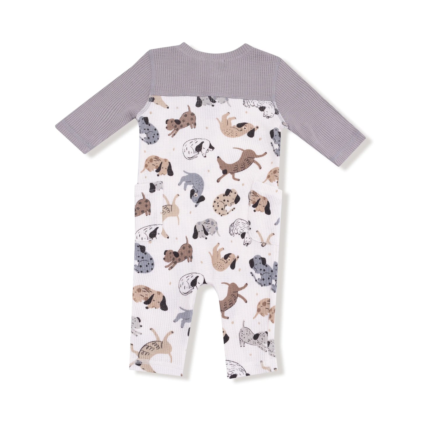 Angel Dear Angel Dear Waffle Romper With Contrast Sleeves For Baby - Apparel & Accessories > Clothing > Baby & Toddler Clothing > Baby One-Pieces 969
