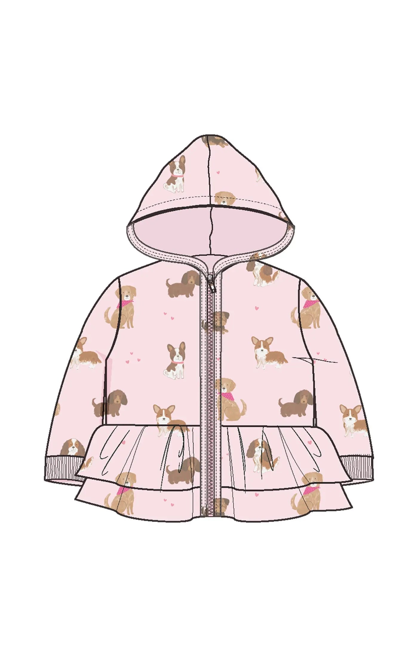 Angel Dear Angel Dear Zip Peplum Hoodie For Kids Cozy French Terry - Apparel & Accessories > Clothing > Baby & Toddler Clothing > Baby & Toddler Outerwear > Baby & Toddler Coats & Jackets 733