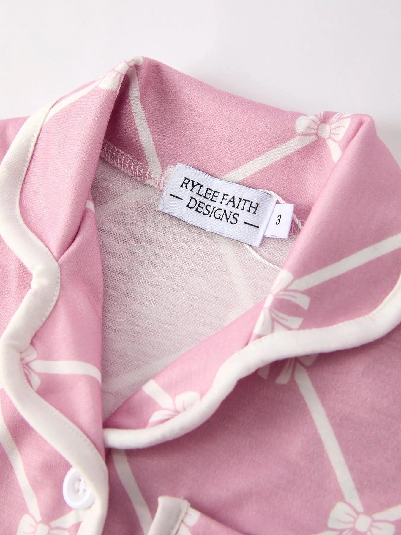 Autumn Check Bow Girls Lapel Pajamas Rylee Faith Designs Everetts Place: Online Boutique