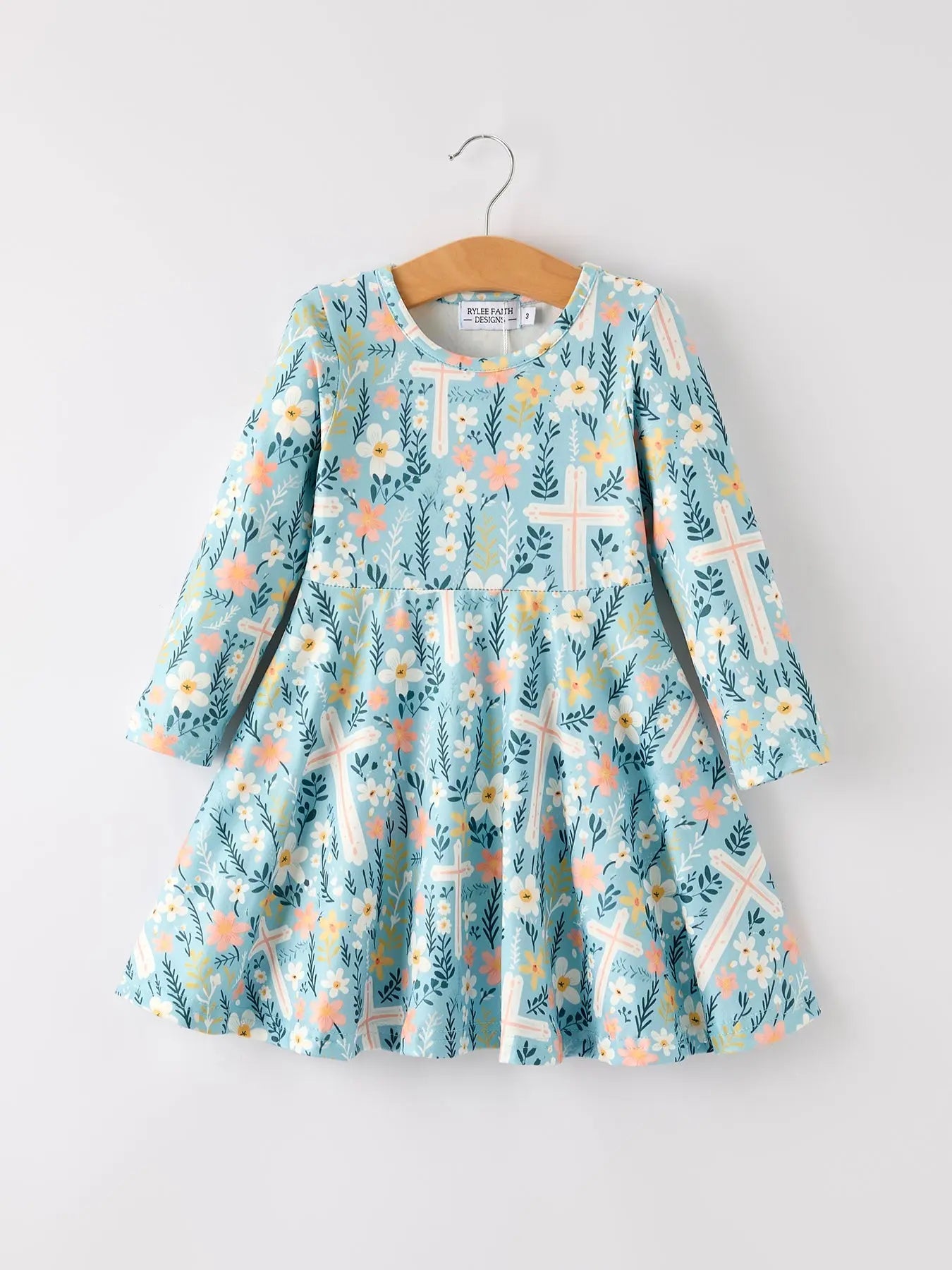 Autumn Christmas Girls Cross Floral Milk Silk Dress Rylee Faith Designs Everetts Place: Online Boutique
